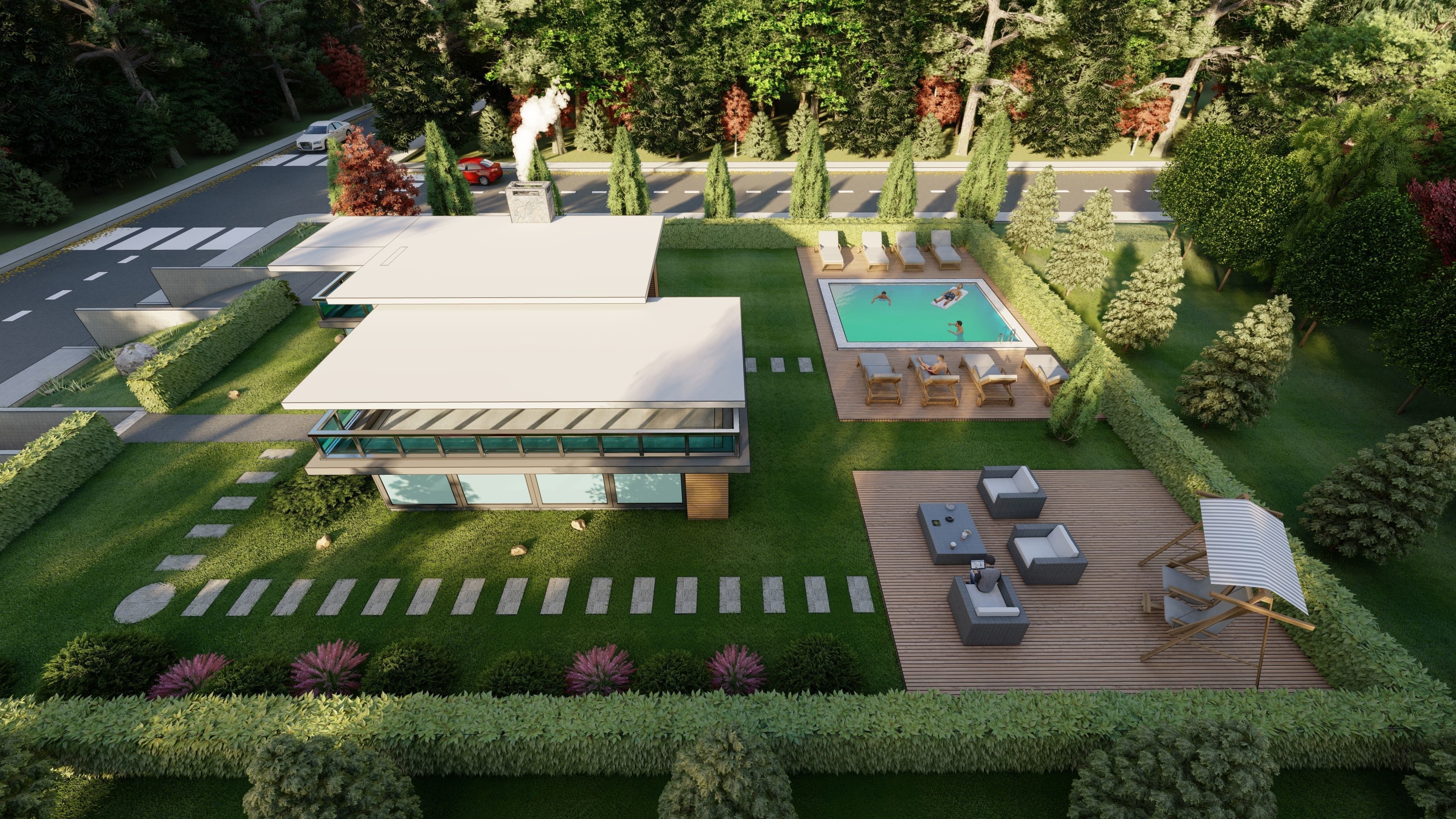 3D Villa With Garden 2 3D model_21