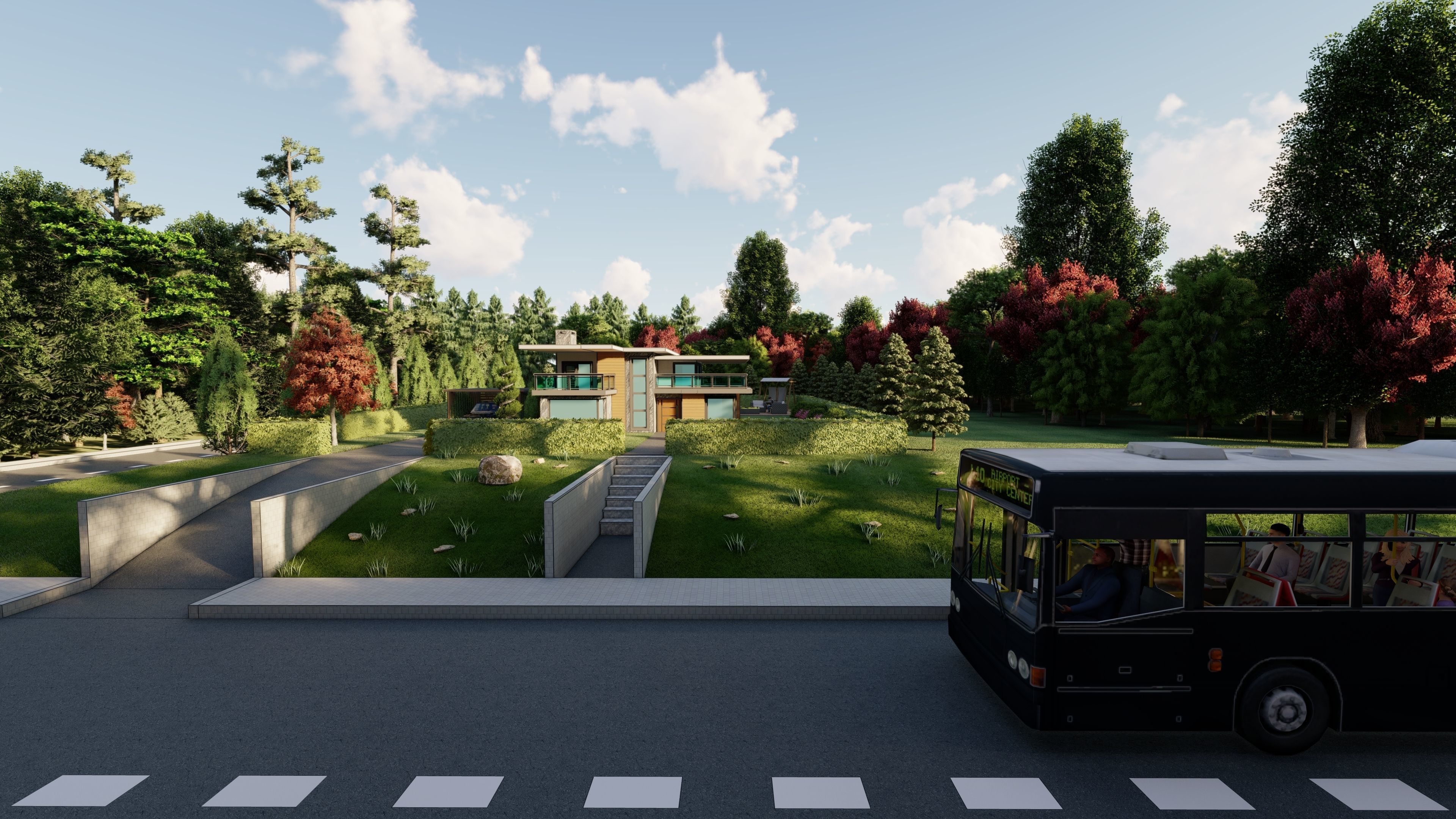 3D Villa With Garden 2 3D model_12