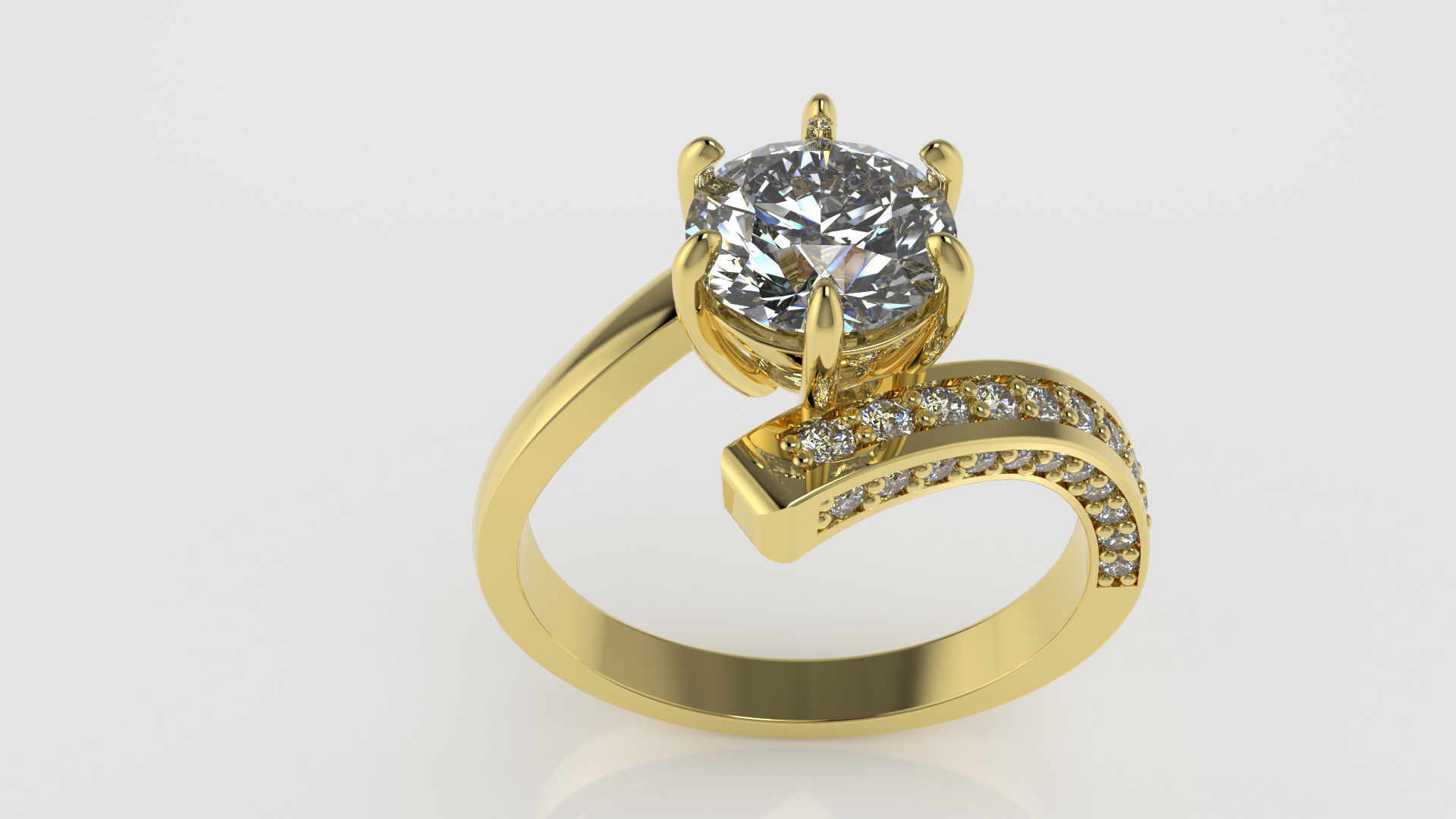 3 ways stony ring 3D print model_4