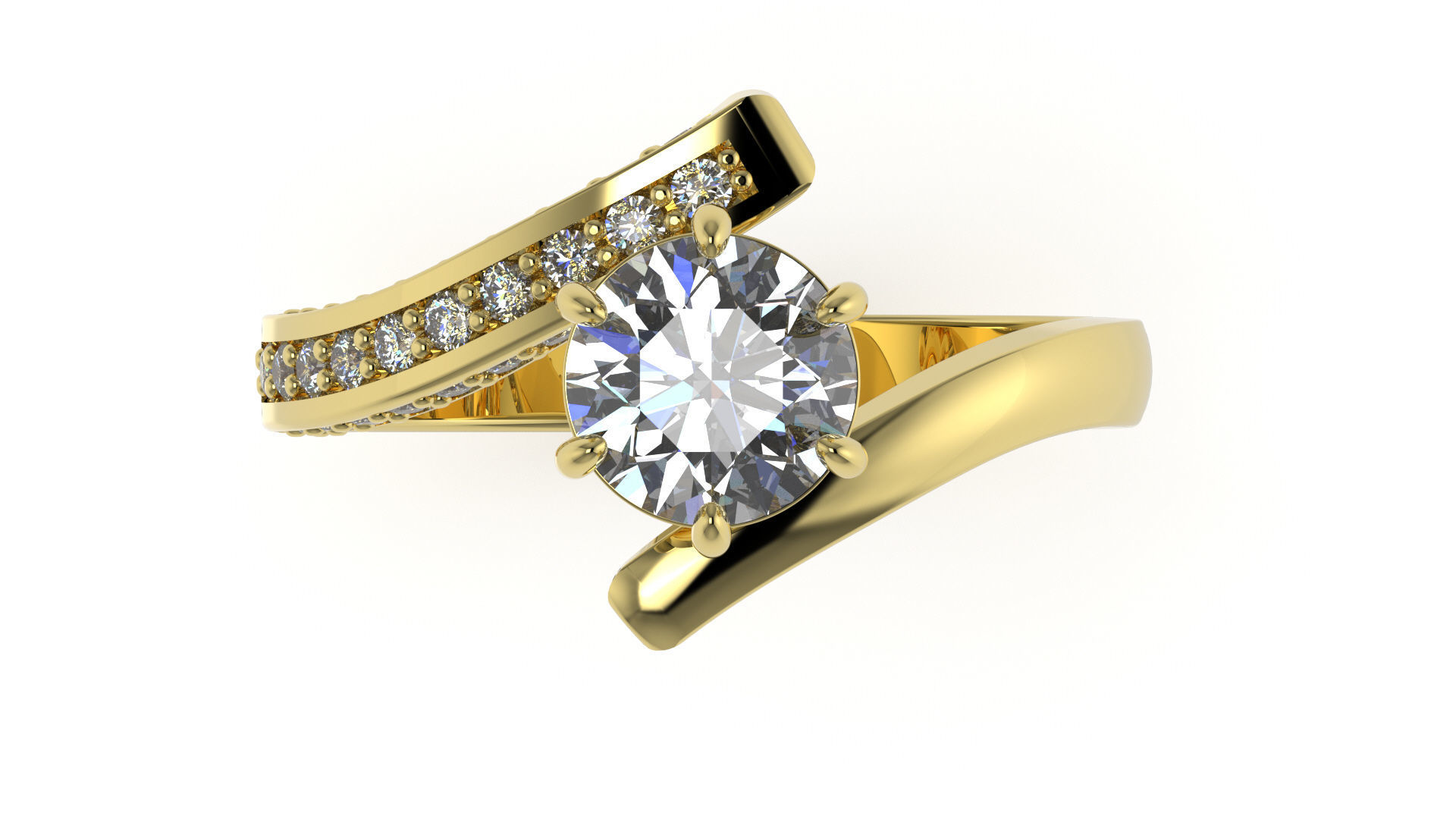 3 ways stony ring 3D print model_1