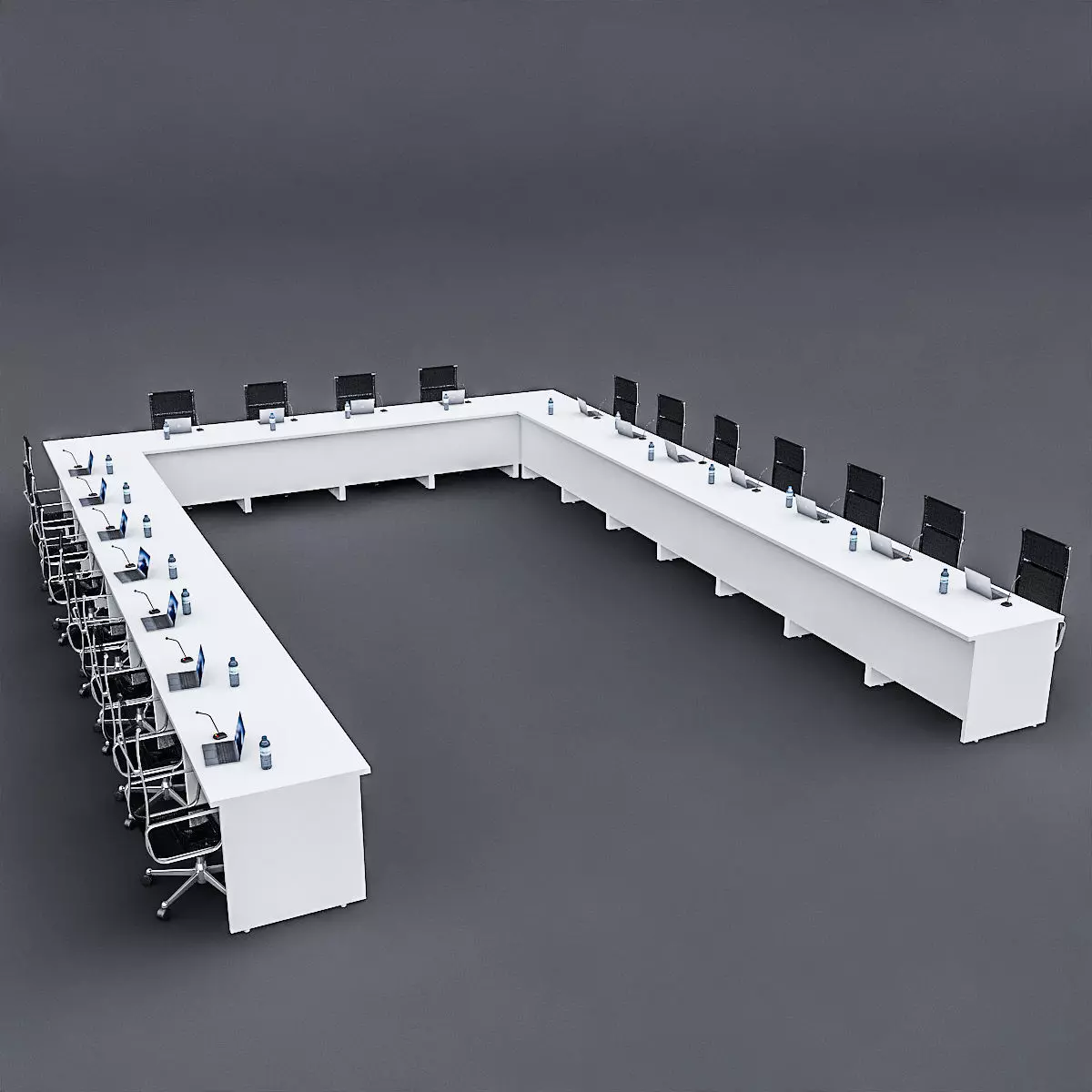 Modular Meeting table Low-poly 3D model