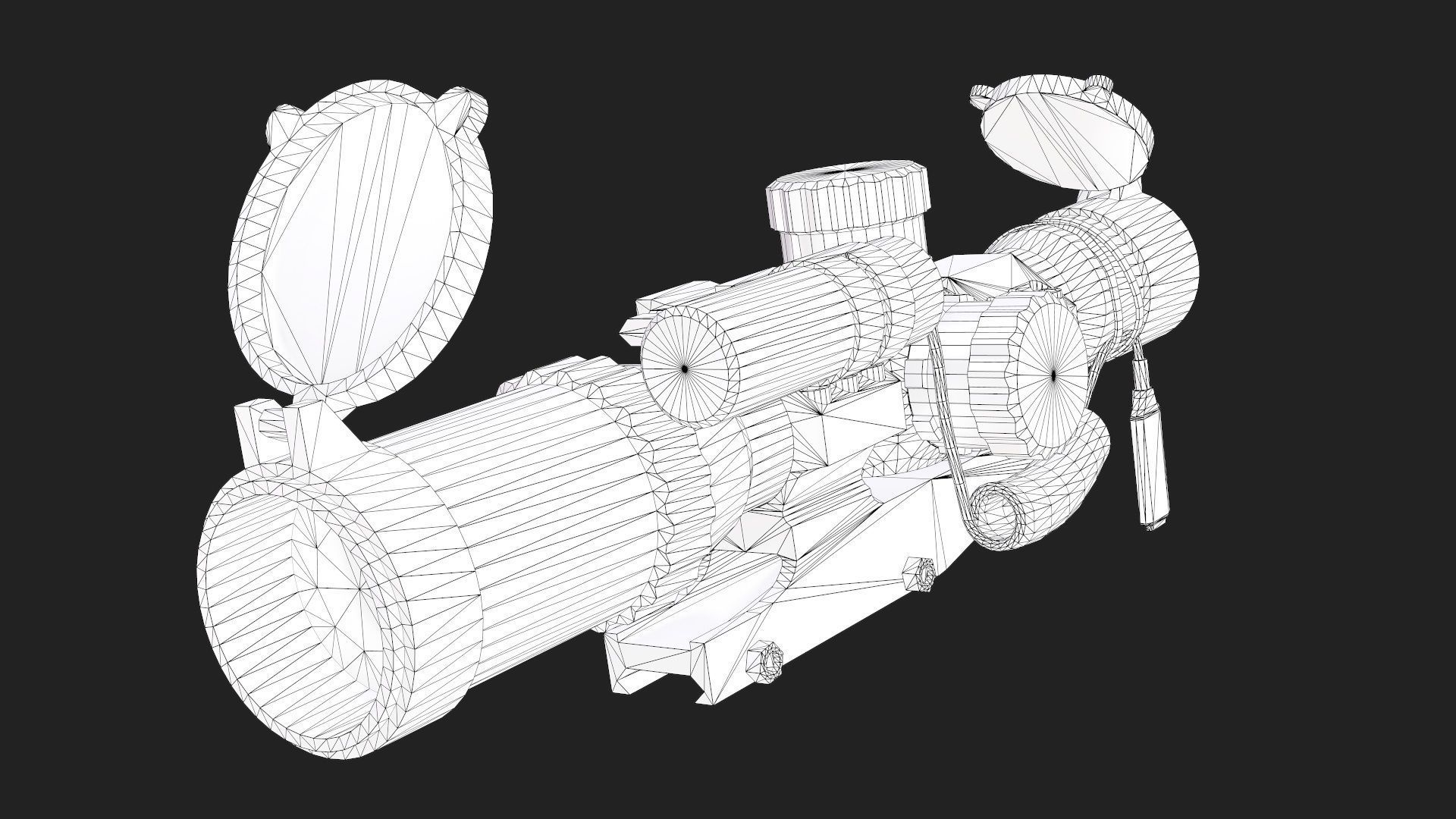 Sniper Optic Assault Scope 1 - 4x28 AAA FPS Game Ready Asset Low-poly 3D model_9
