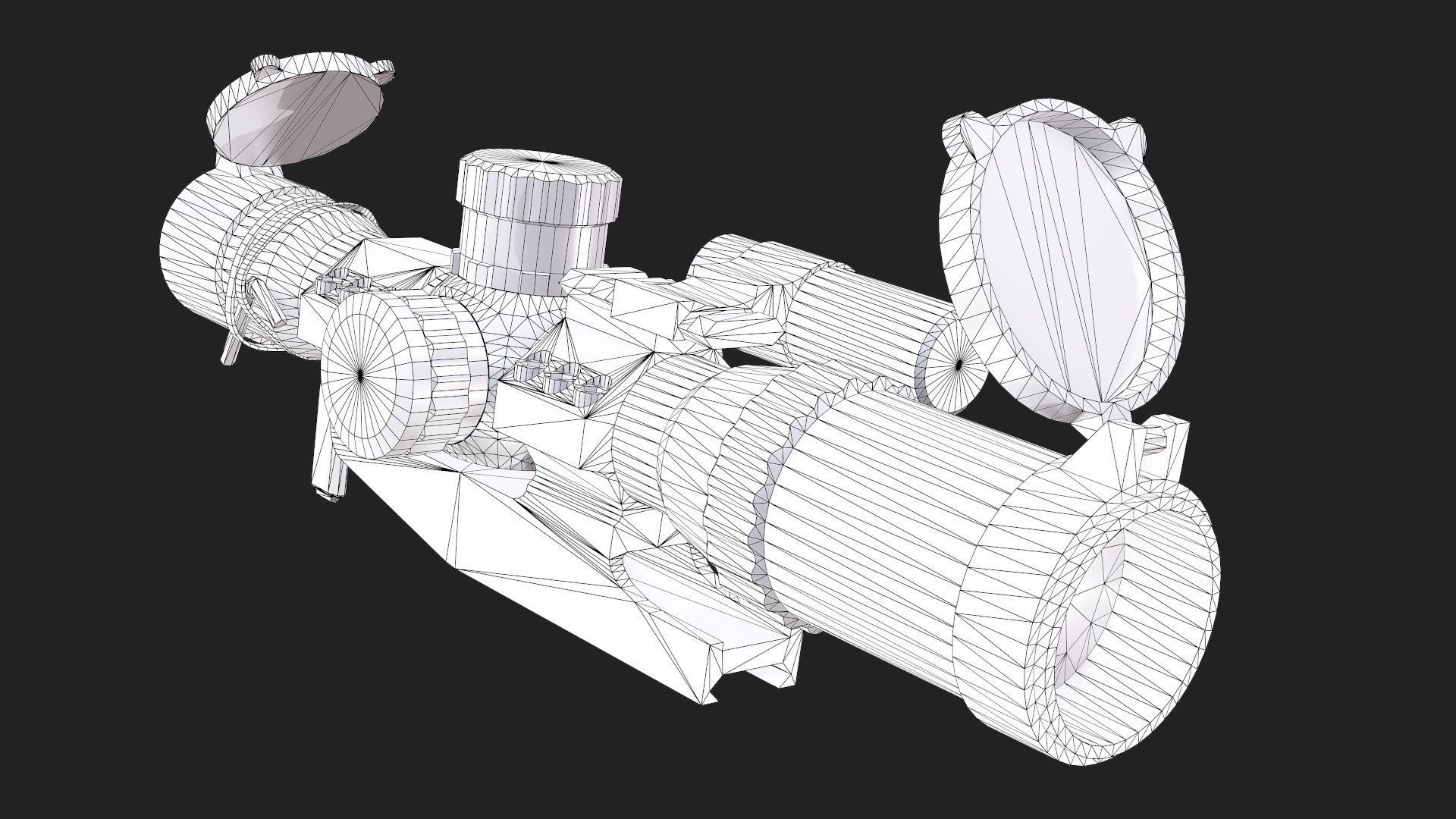 Sniper Optic Assault Scope 1 - 4x28 AAA FPS Game Ready Asset Low-poly 3D model_12