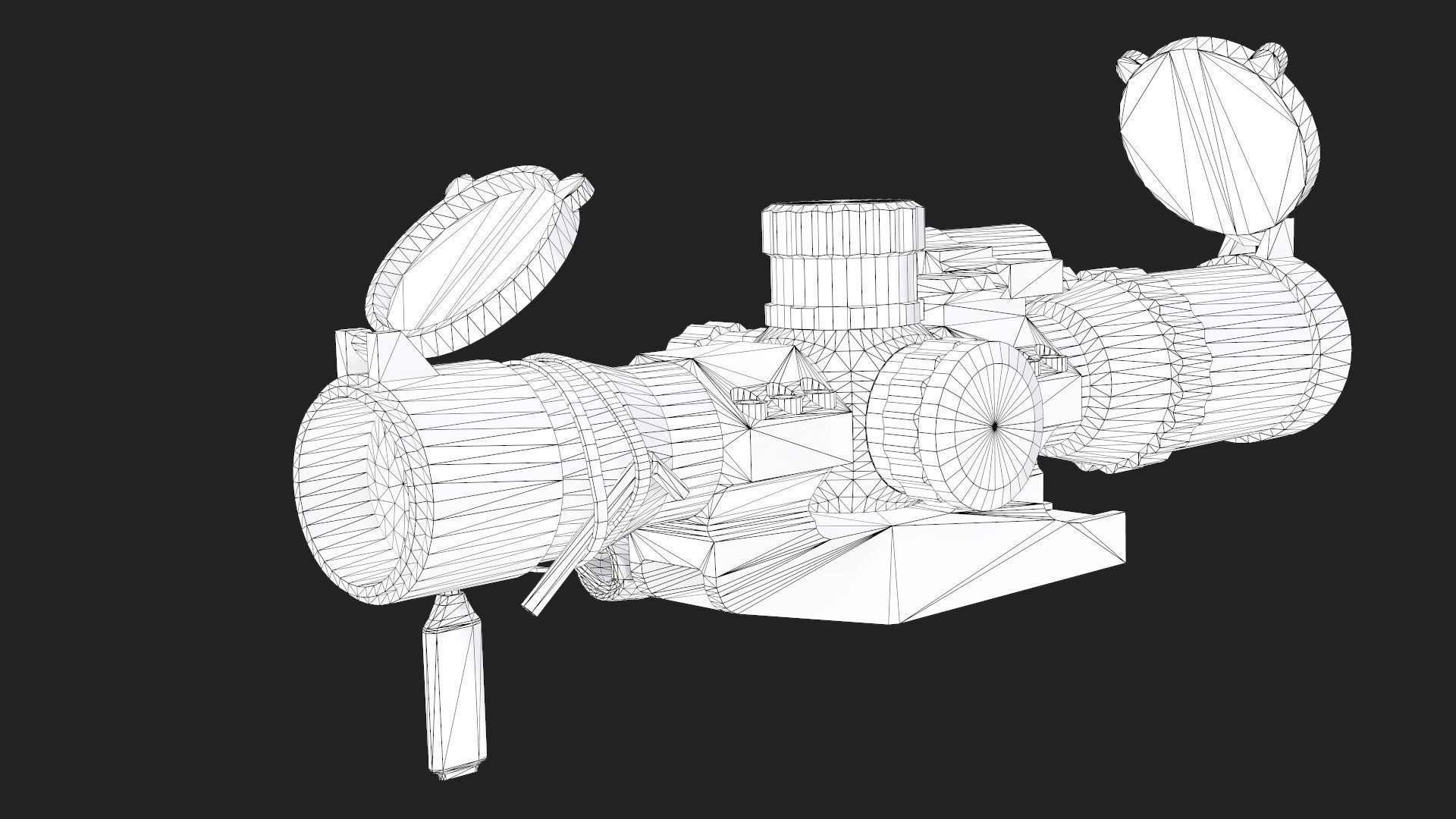 Sniper Optic Assault Scope 1 - 4x28 AAA FPS Game Ready Asset Low-poly 3D model_11