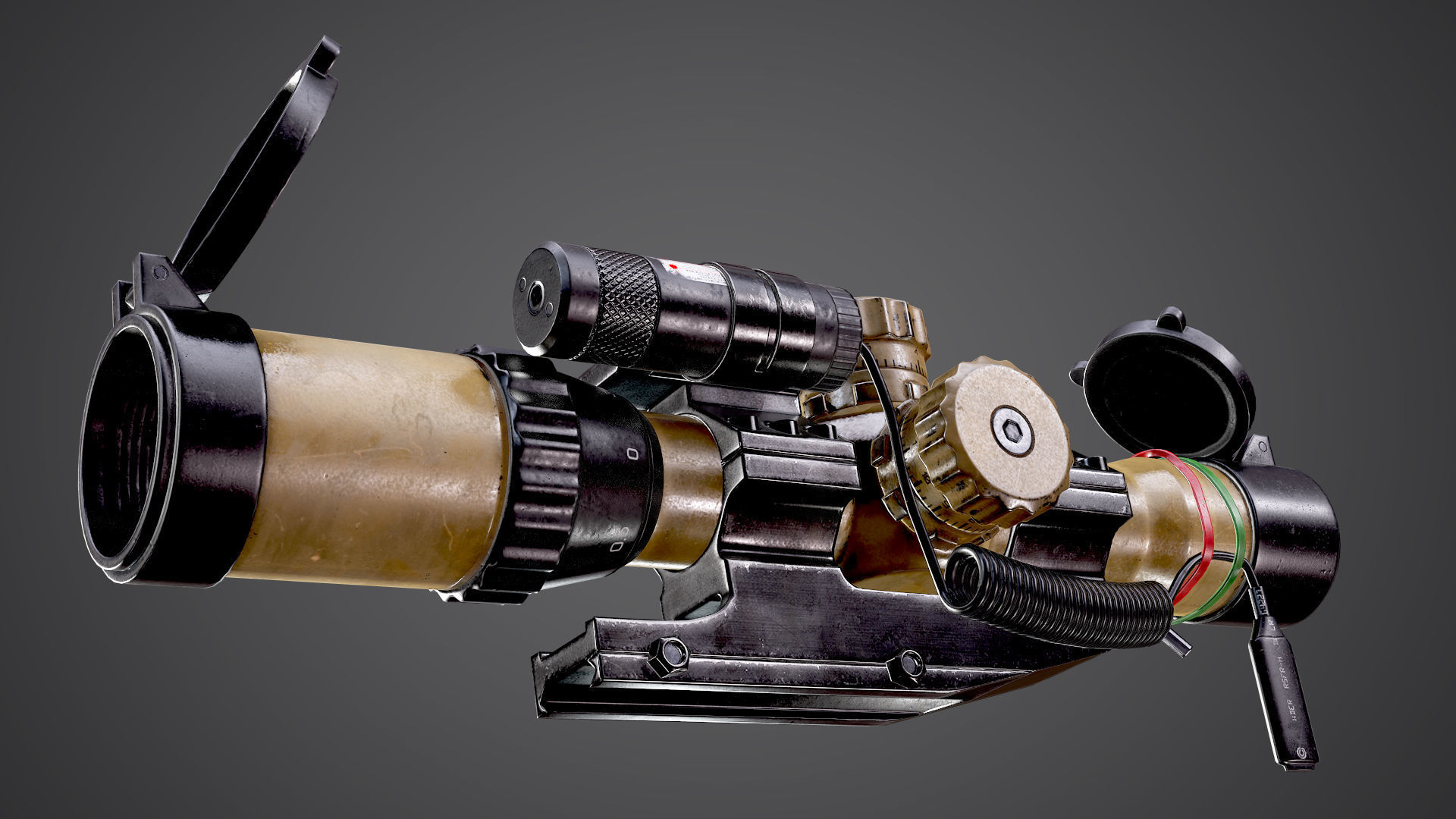 Sniper Optic Assault Scope 1 - 4x28 AAA FPS Game Ready Asset Low-poly 3D model_3