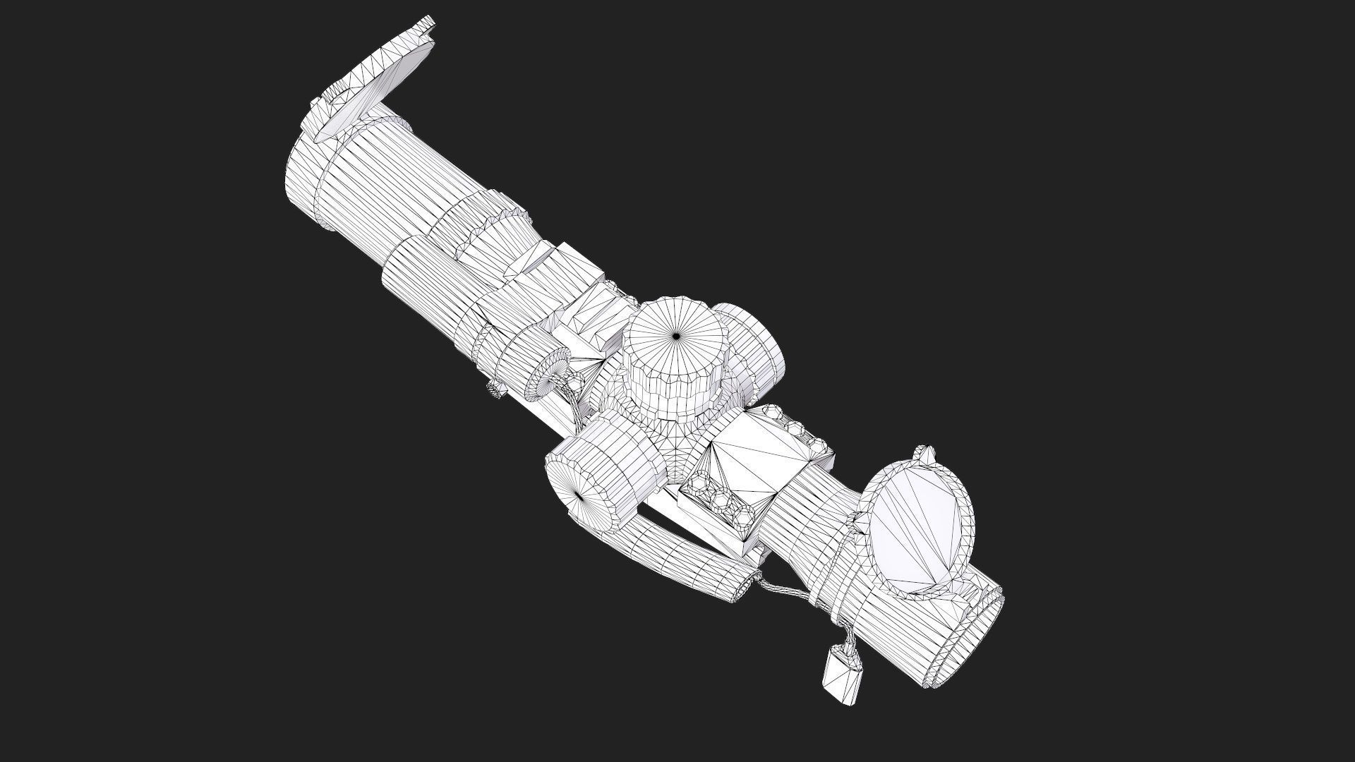 Sniper Optic Assault Scope 1 - 4x28 AAA FPS Game Ready Asset Low-poly 3D model_10