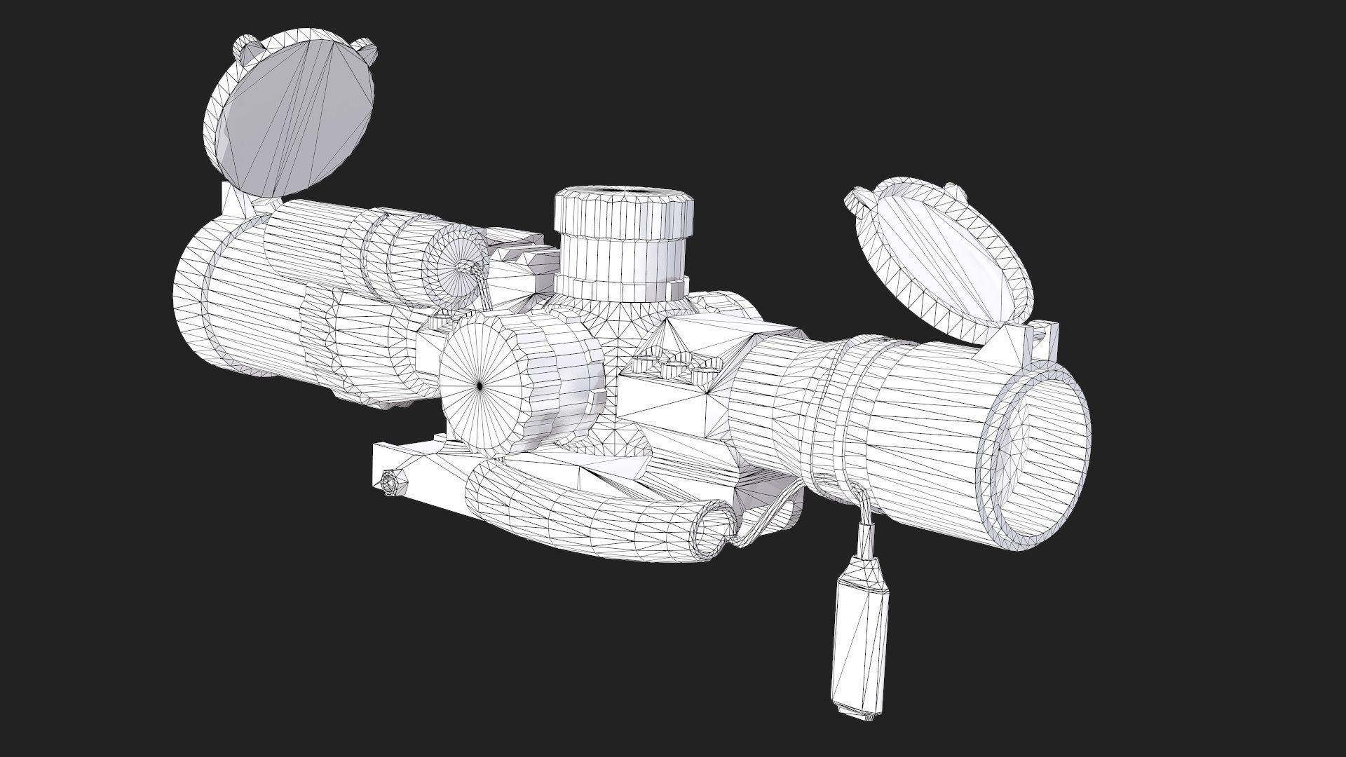 Sniper Optic Assault Scope 1 - 4x28 AAA FPS Game Ready Asset Low-poly 3D model_8