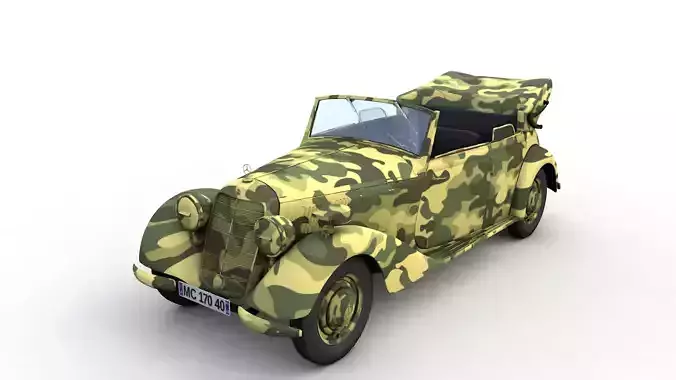 MERCEDES-BENZ TYP 170V CABRIOLET B GERMAN STAFF 1940 3D model