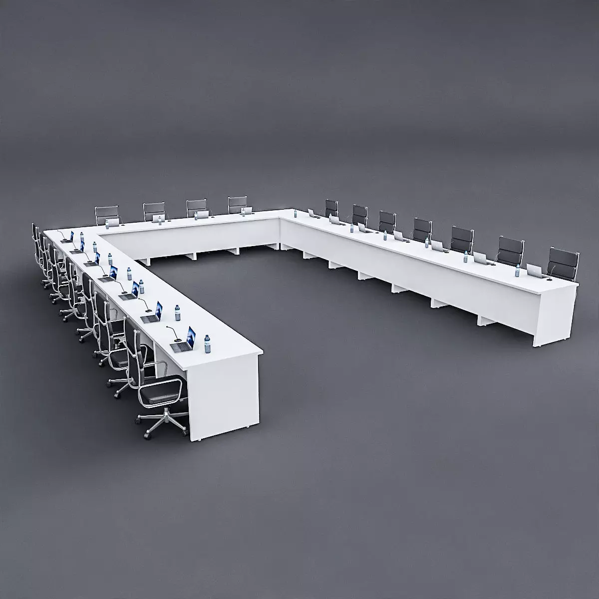 Modular Meeting table 02 Low-poly 3D model