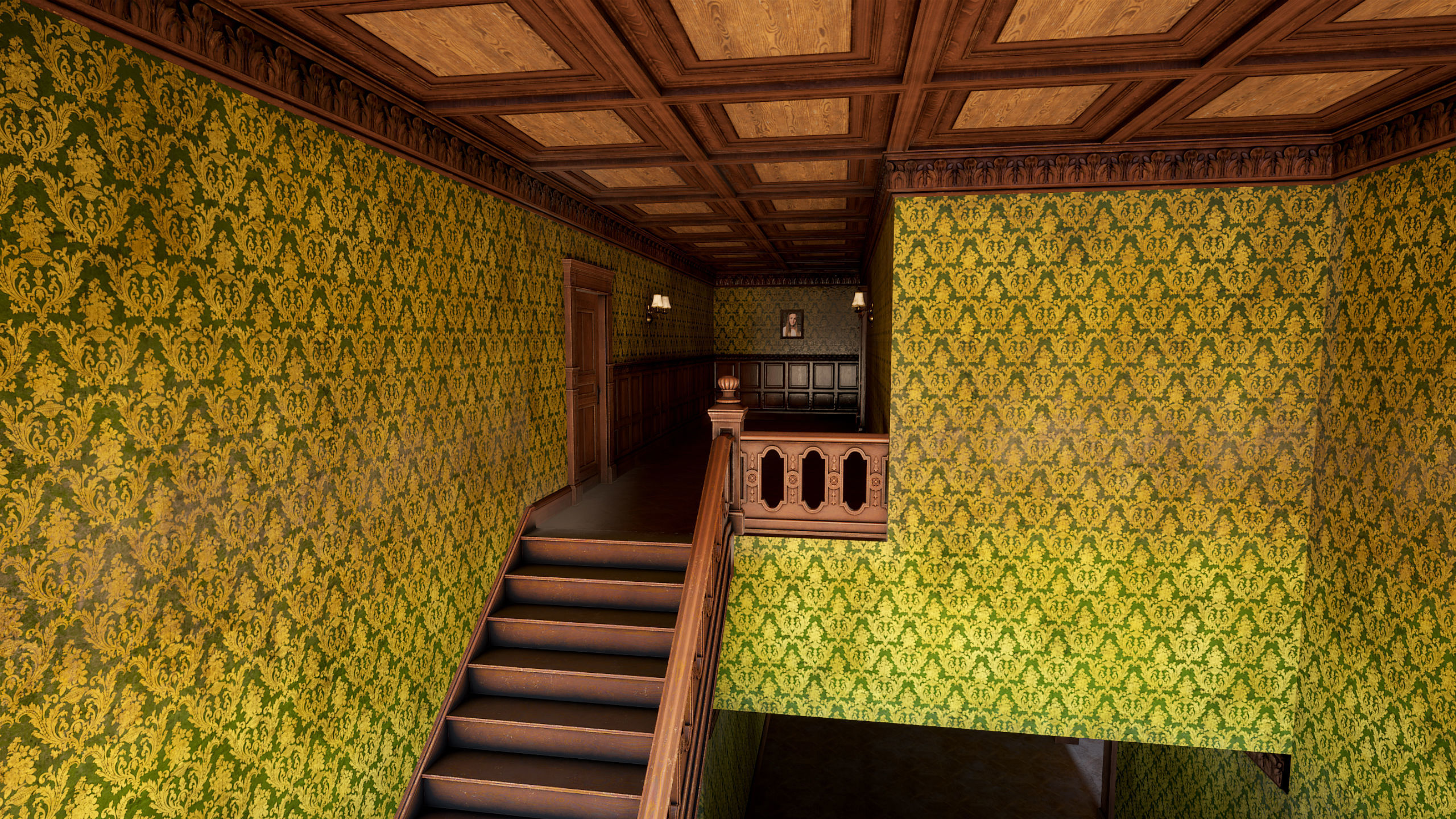 Modular Victorian Interior Mansion - Unity and Unreal Asset Pack Low-poly 3D model_7