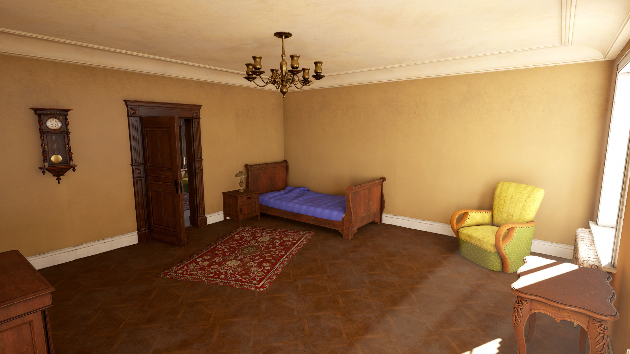 Modular Victorian Interior Mansion - Unity and Unreal Asset Pack Low-poly 3D model_13