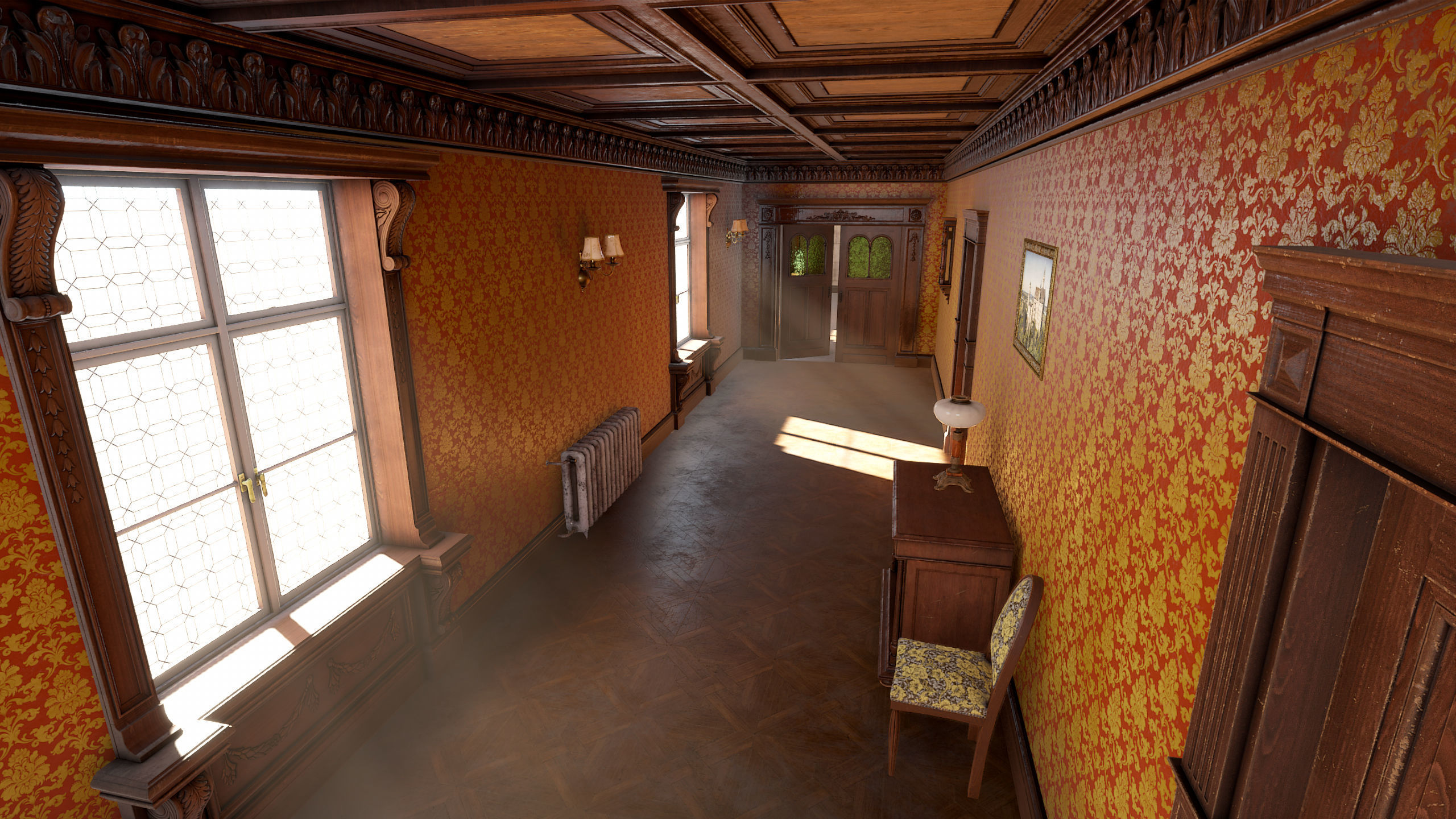 Modular Victorian Interior Mansion - Unity and Unreal Asset Pack Low-poly 3D model_26