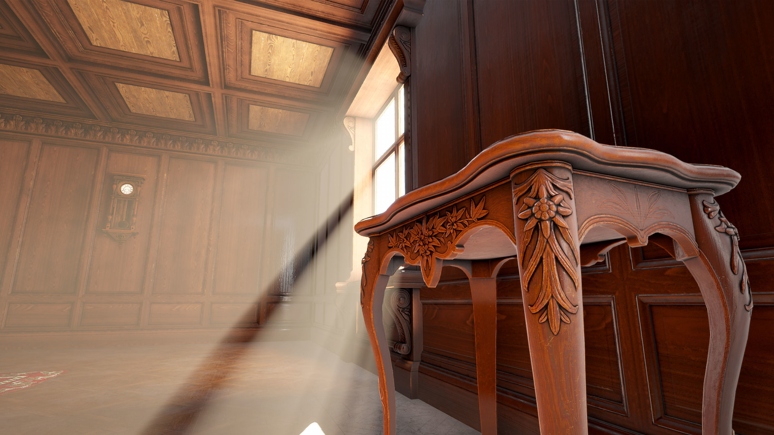 Modular Victorian Interior Mansion - Unity and Unreal Asset Pack Low-poly 3D model_17