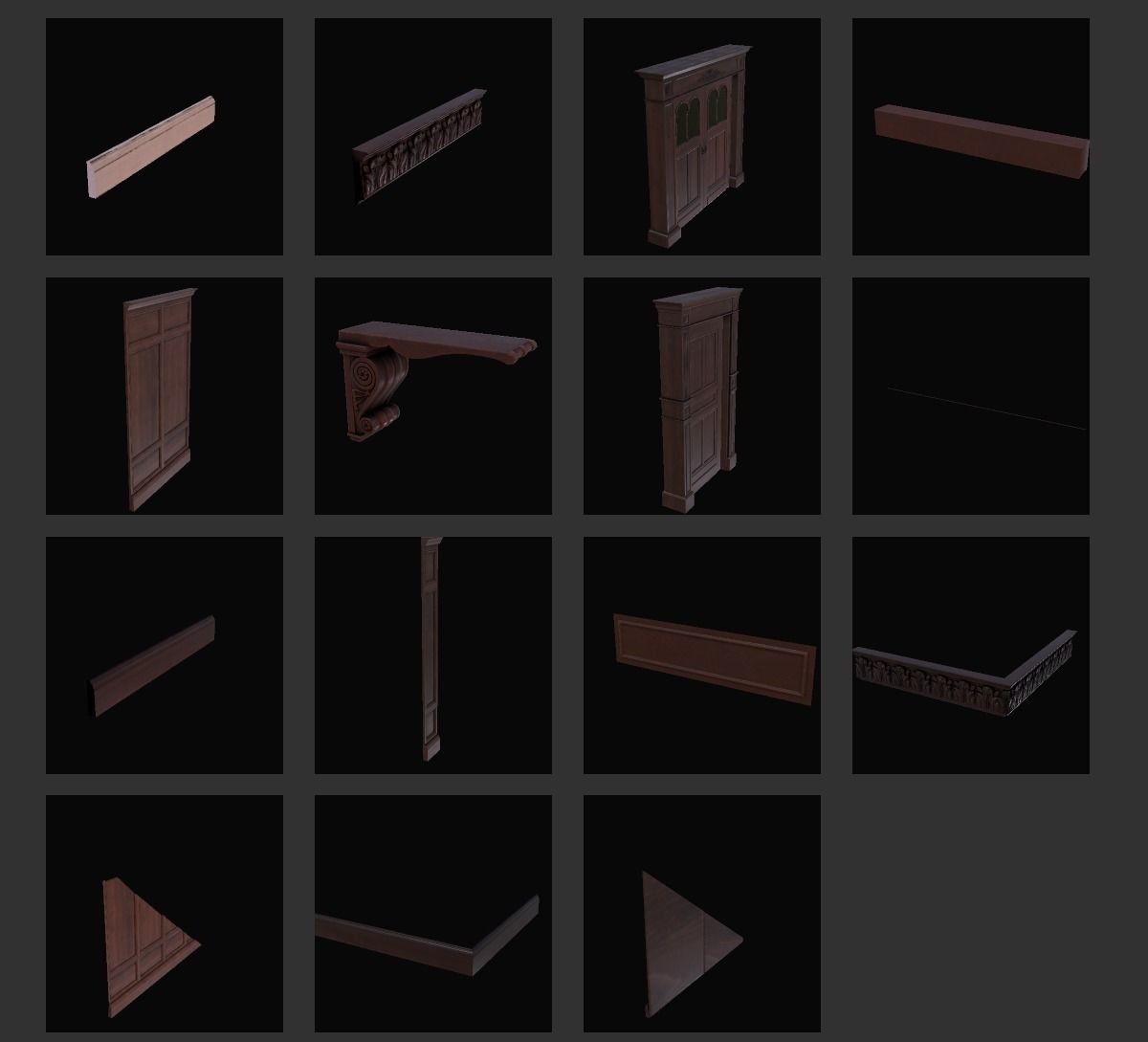 Modular Victorian Interior Mansion - Unity and Unreal Asset Pack Low-poly 3D model_35