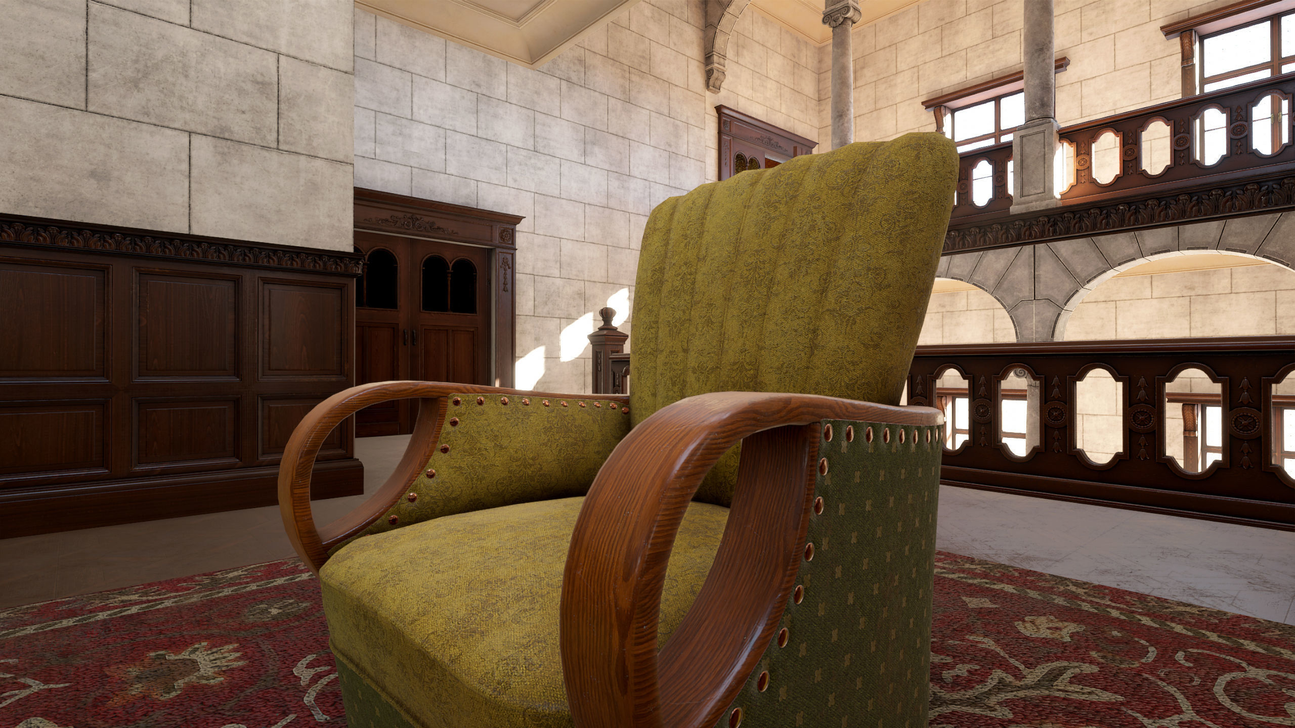 Modular Victorian Interior Mansion - Unity and Unreal Asset Pack Low-poly 3D model_16