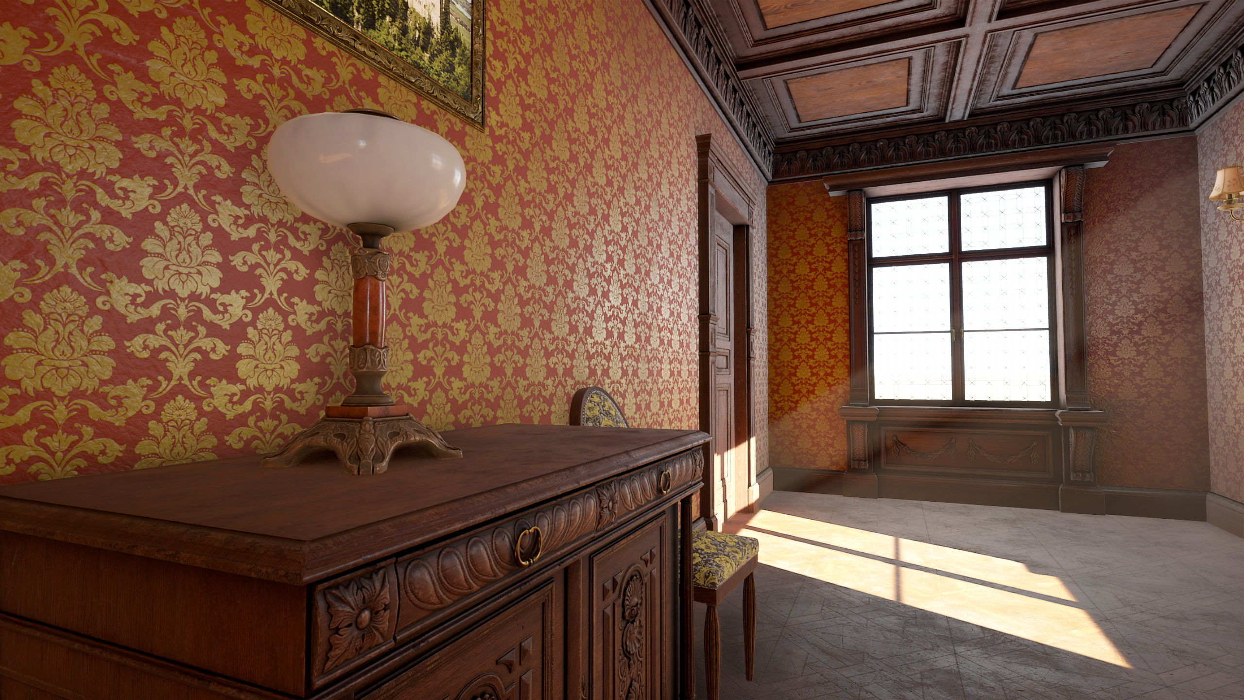 Modular Victorian Interior Mansion - Unity and Unreal Asset Pack Low-poly 3D model_27