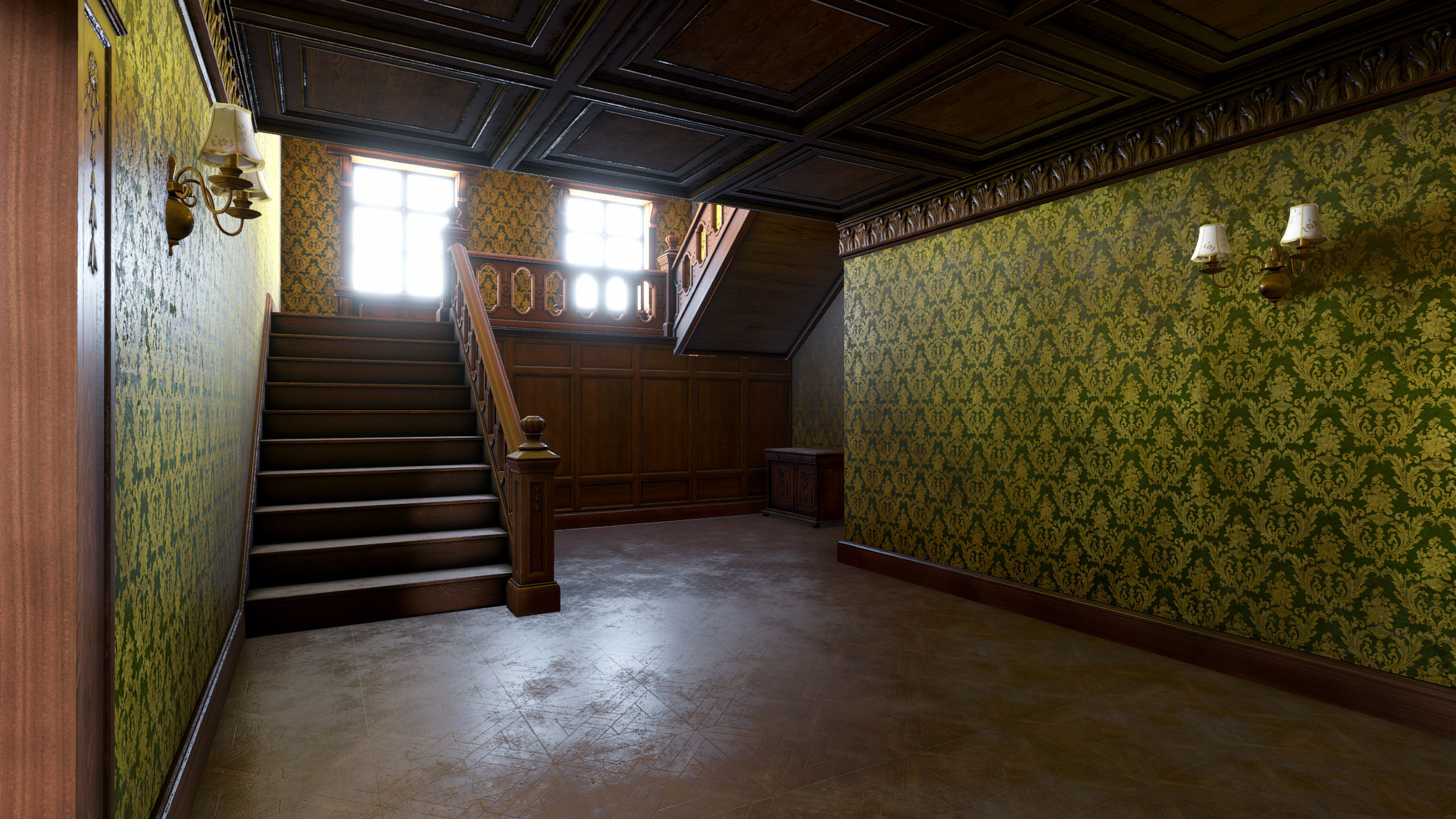 Modular Victorian Interior Mansion - Unity and Unreal Asset Pack Low-poly 3D model_4