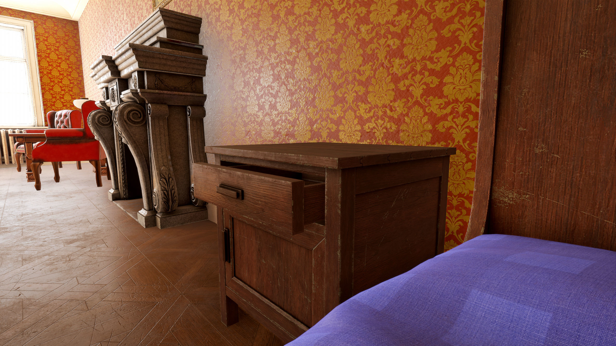 Modular Victorian Interior Mansion - Unity and Unreal Asset Pack Low-poly 3D model_8