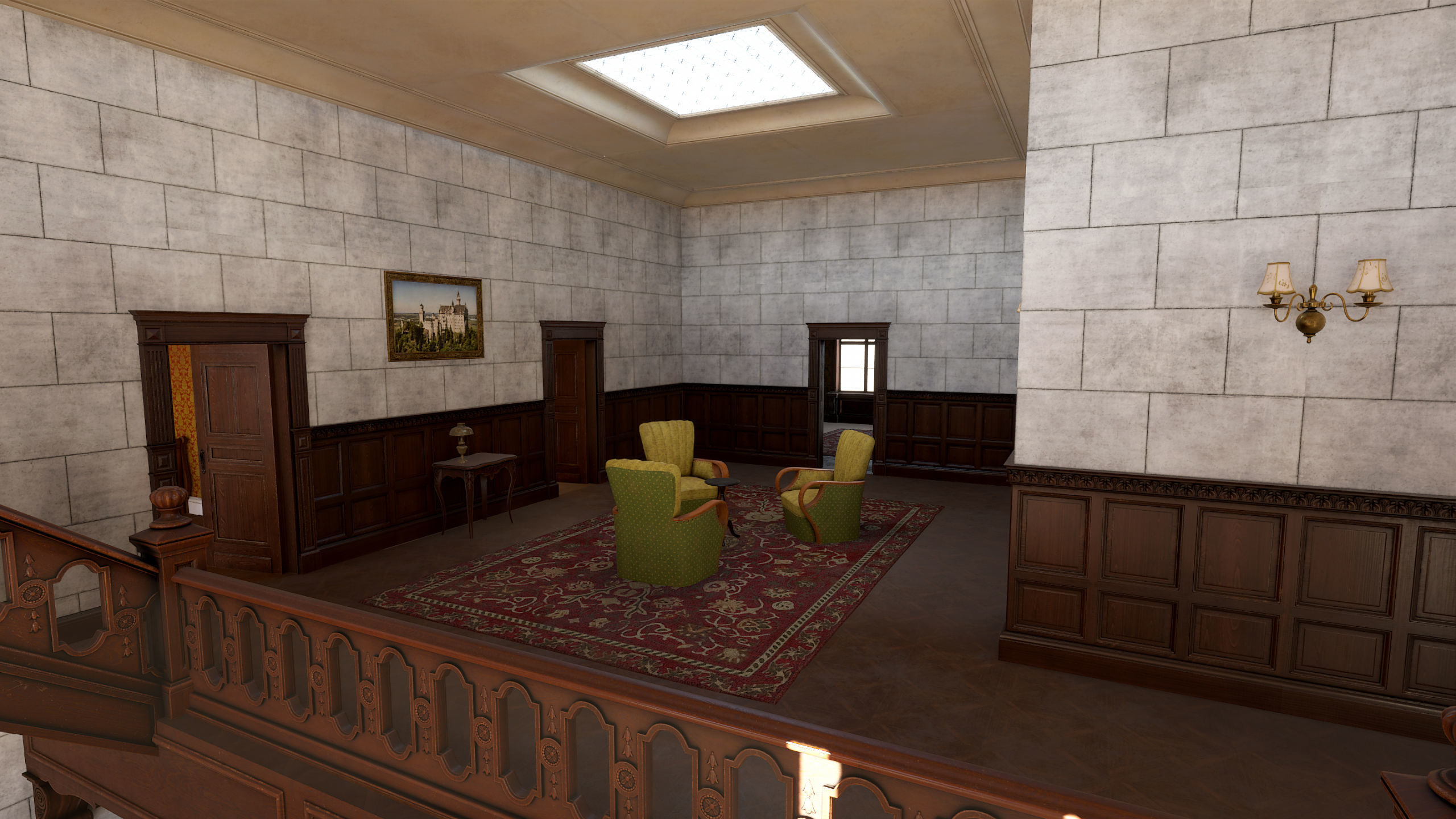 Modular Victorian Interior Mansion - Unity and Unreal Asset Pack Low-poly 3D model_30