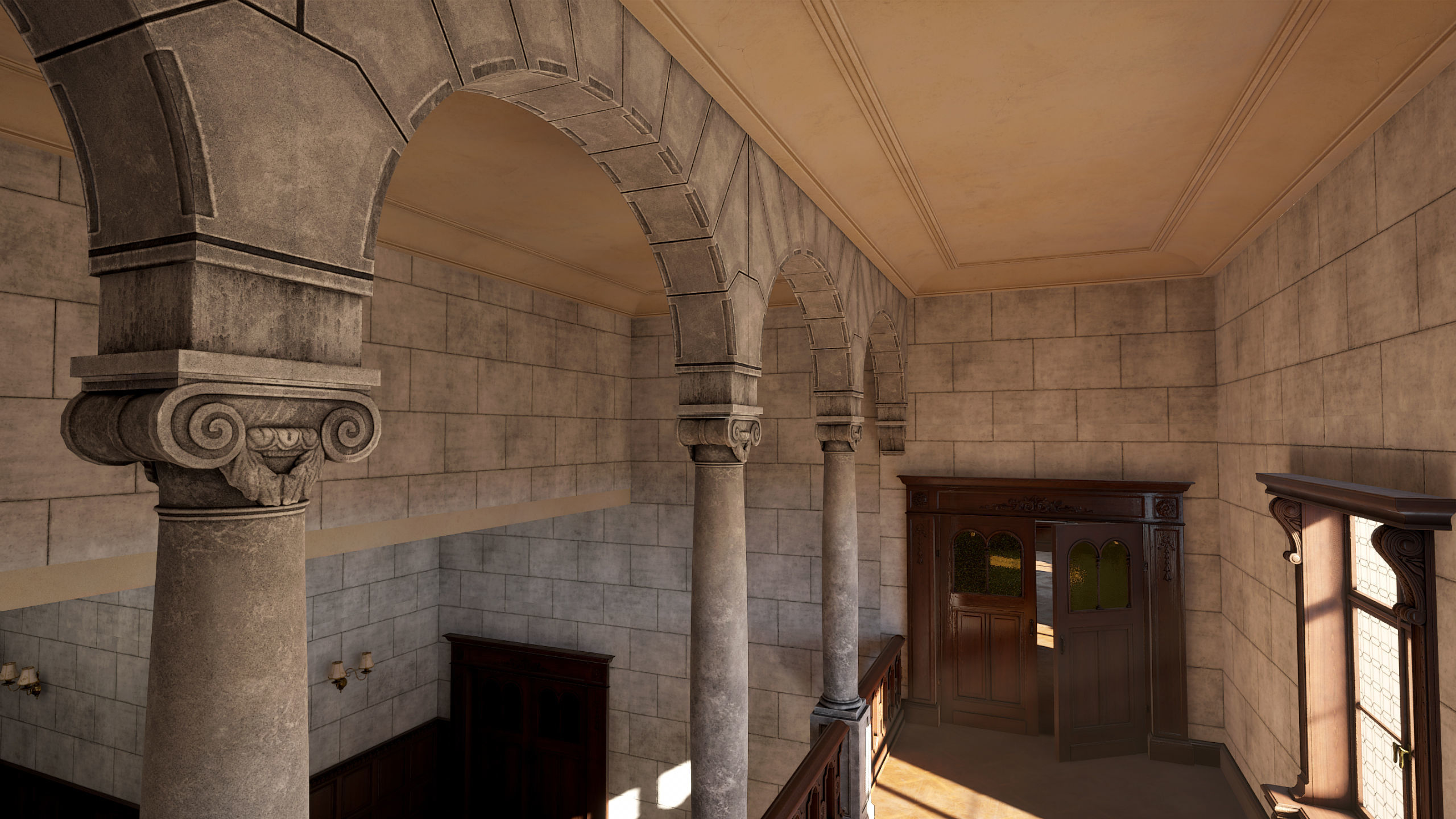 Modular Victorian Interior Mansion - Unity and Unreal Asset Pack Low-poly 3D model_29