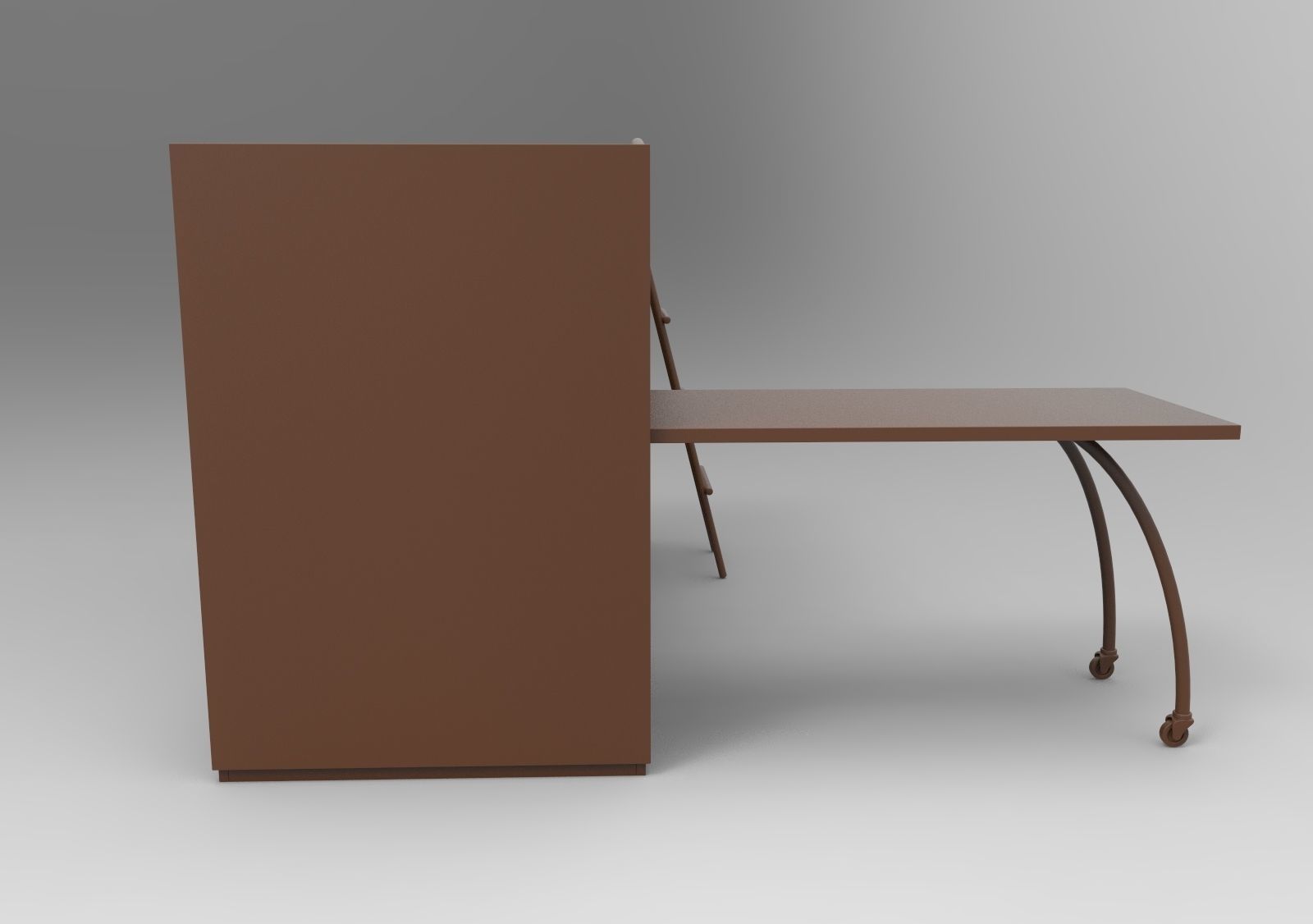 table010 bunk bed with desk 3D print model_3