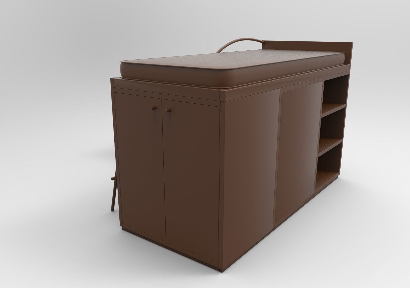 table010 bunk bed with desk 3D print model_5