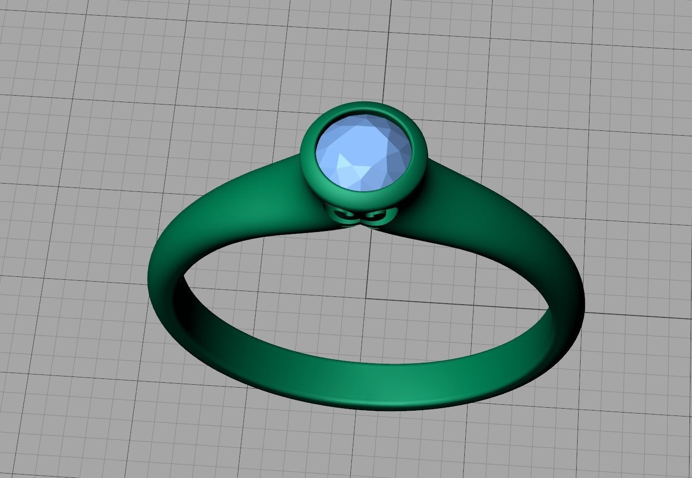 Bezel Set Engagement ring for 4mm stone 3dmodel 3D print model_18