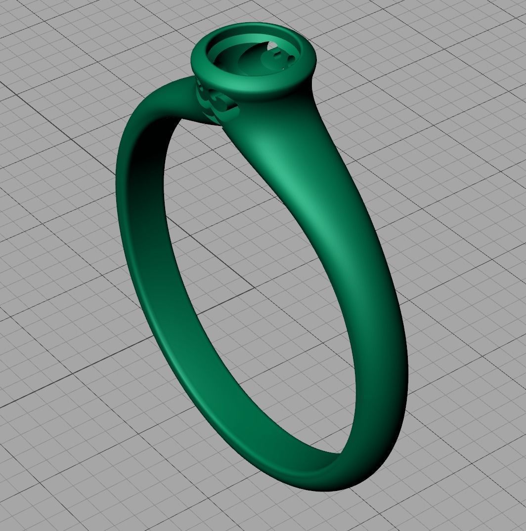 Bezel Set Engagement ring for 4mm stone 3dmodel 3D print model_19