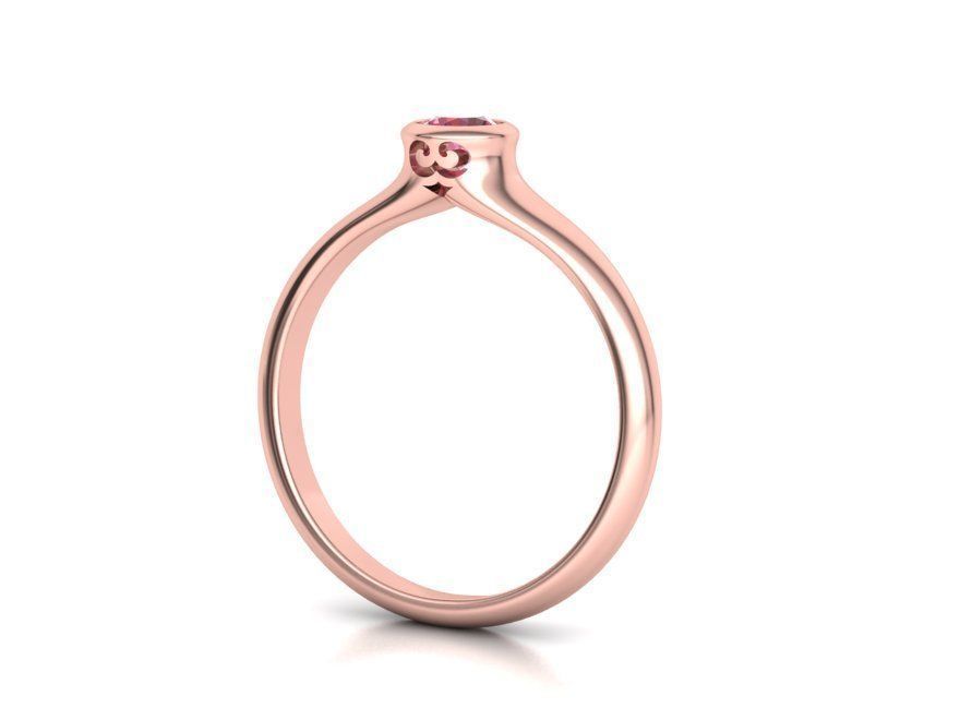 Bezel Set Engagement ring for 4mm stone 3dmodel 3D print model_10