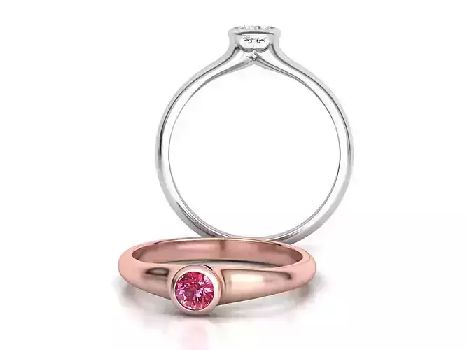 Bezel Set Engagement ring for 4mm stone 3dmodel