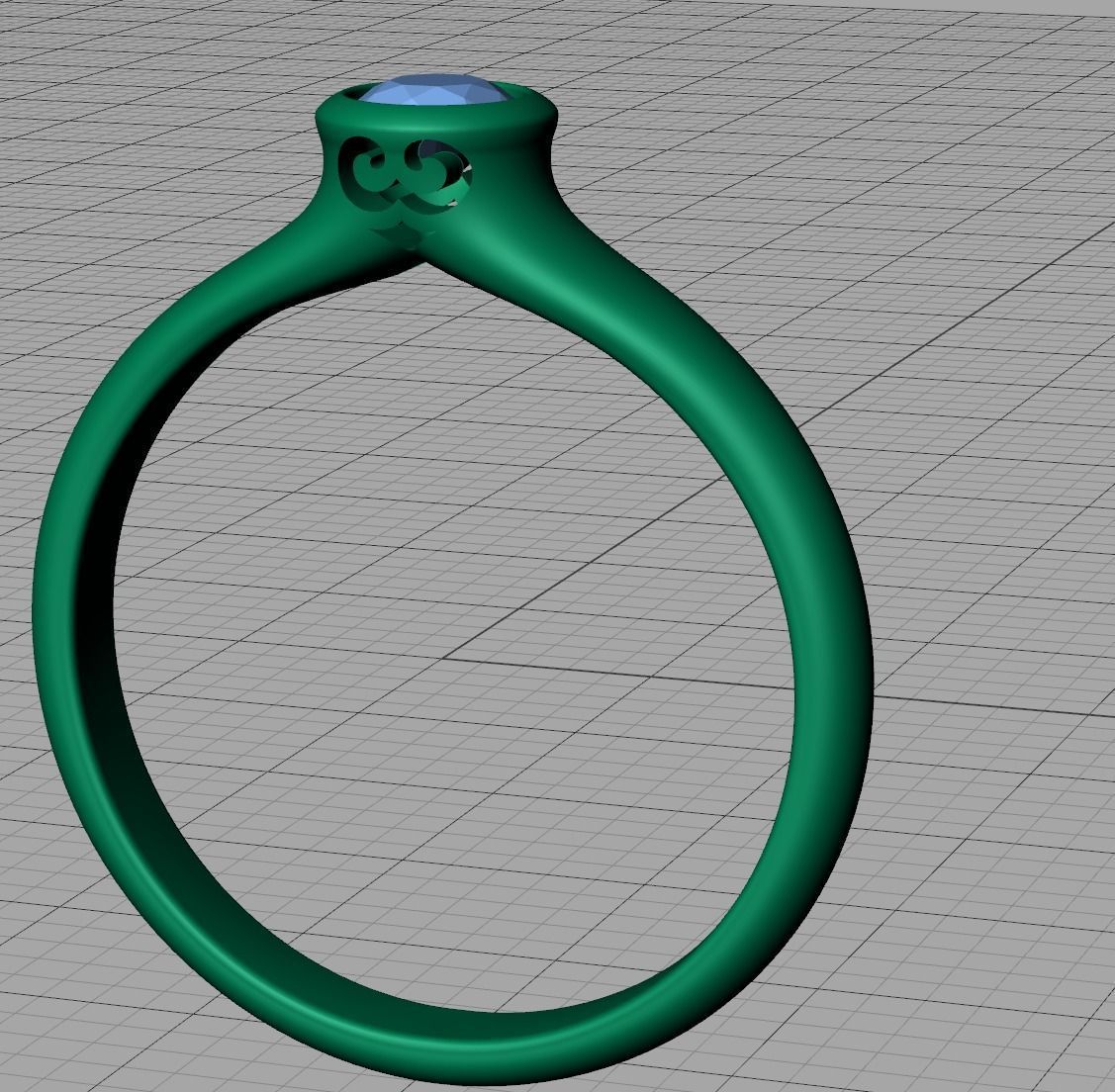 Bezel Set Engagement ring for 4mm stone 3dmodel 3D print model_16