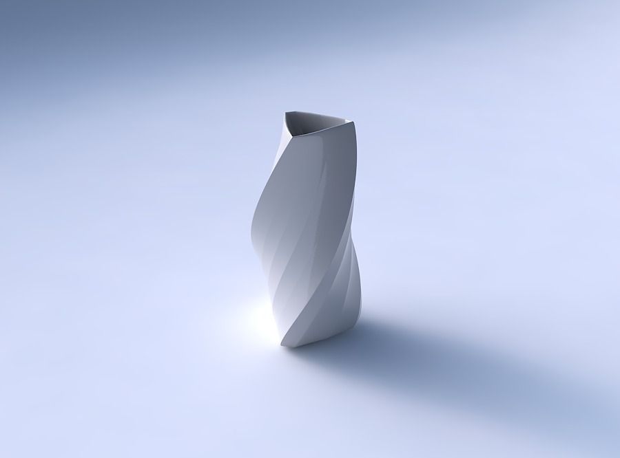 Vase triangle with bands 3D print model_3