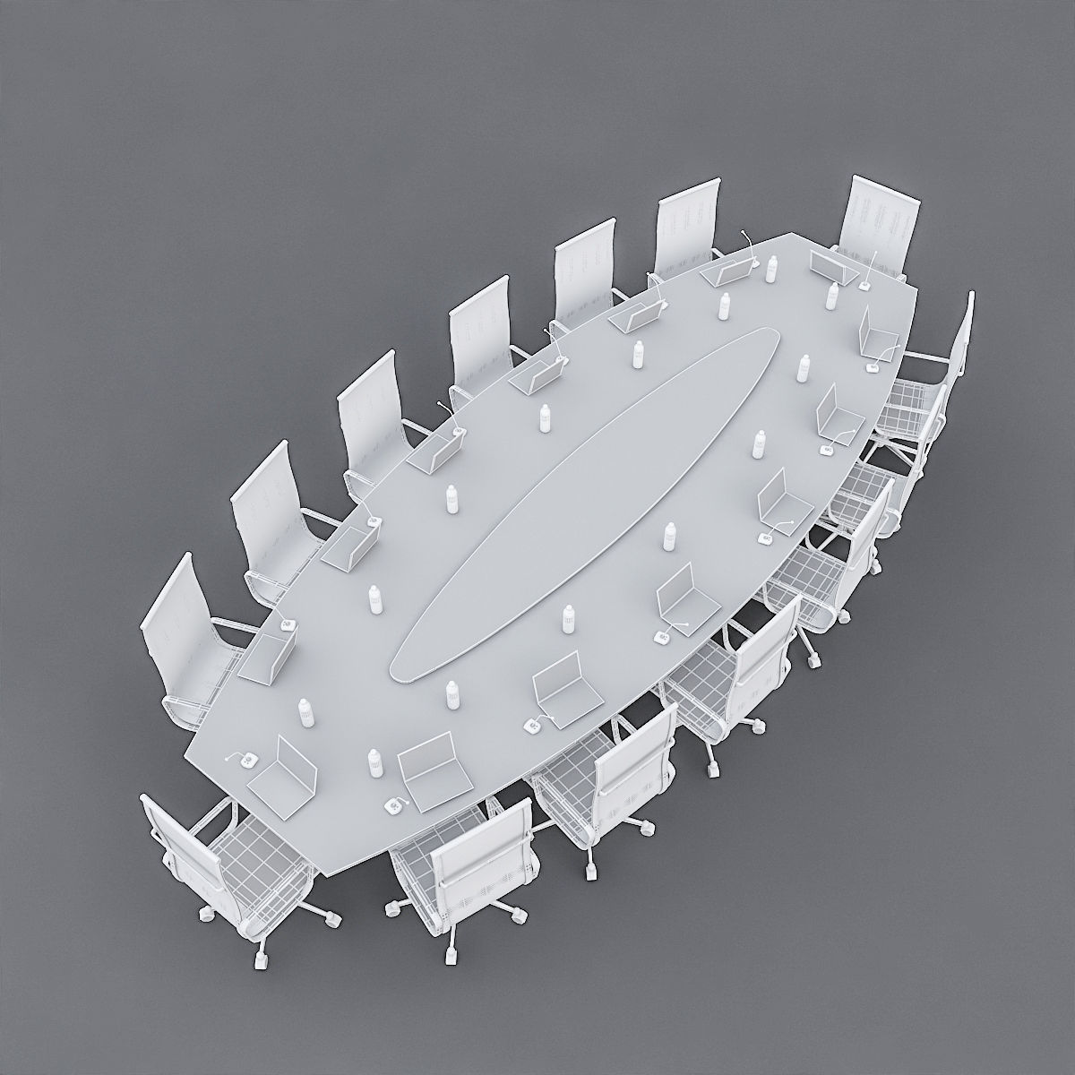 Meeting Table 3D Model 01 Low-poly 3D model_5
