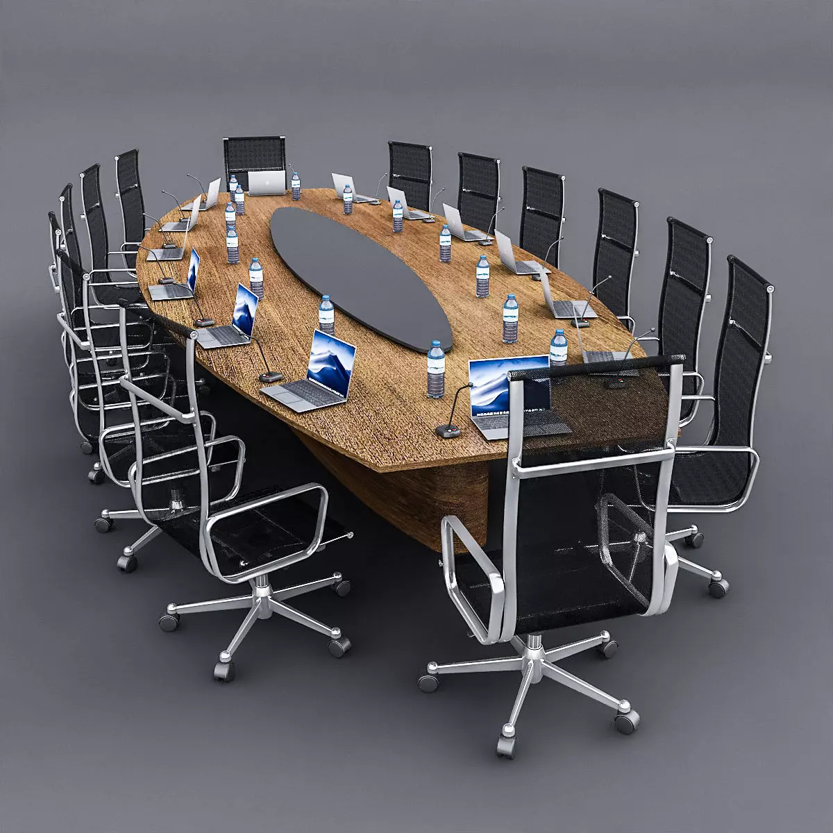 Meeting Table 3D Model 01 Low-poly 3D model_0