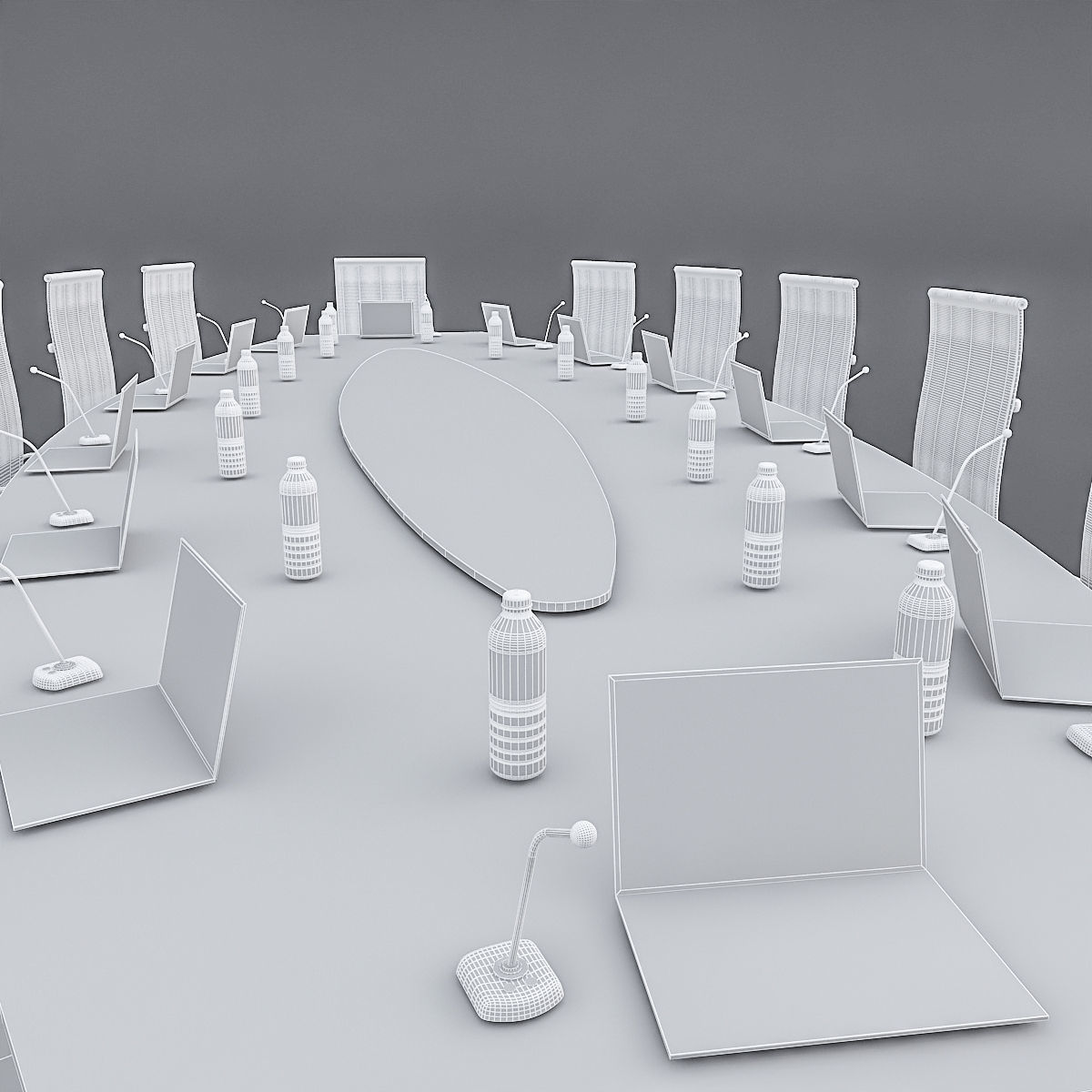 Meeting Table 3D Model 01 Low-poly 3D model_4