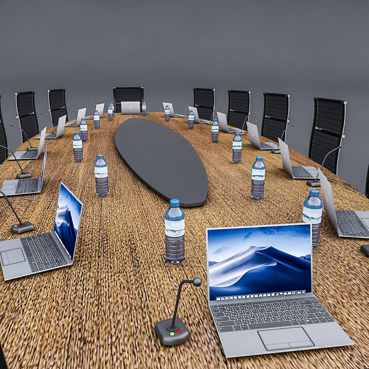 Meeting Table 3D Model 01 Low-poly 3D model_1