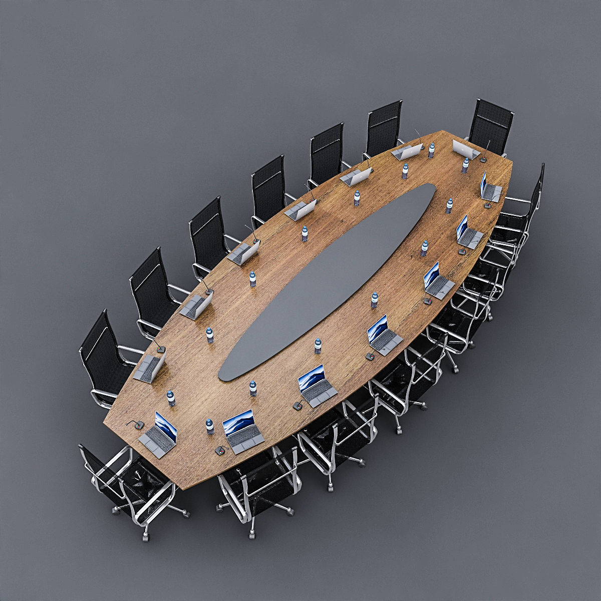 Meeting Table 3D Model 01 Low-poly 3D model_2