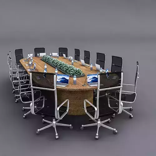 Meeting Table 3D Model 02