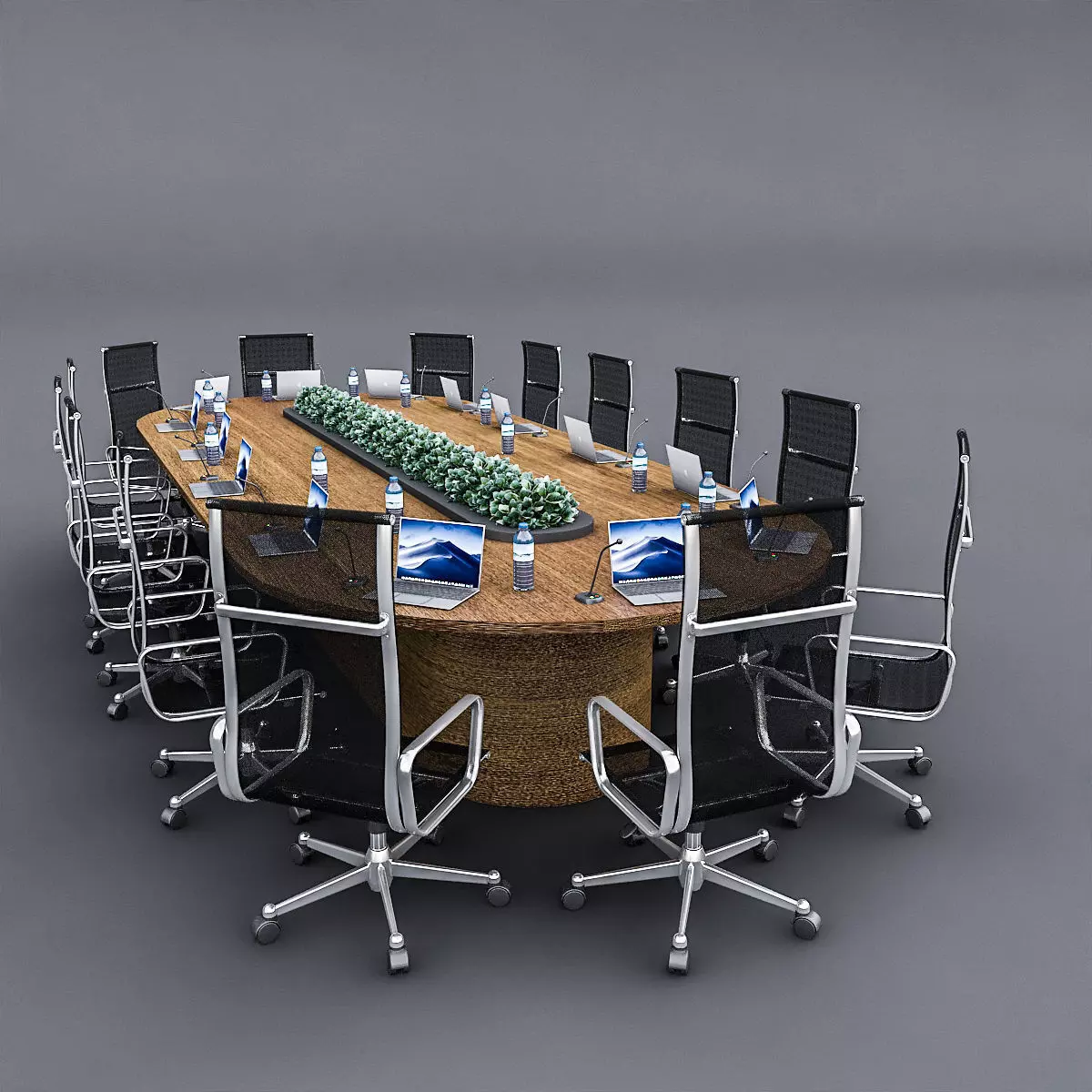 Meeting Table 3D Model 02 Low-poly 3D model_0