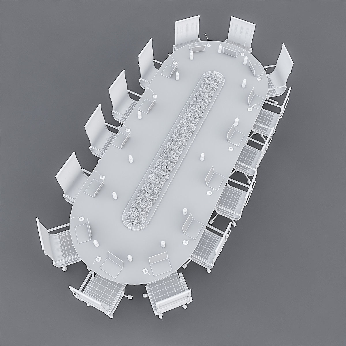 Meeting Table 3D Model 02 Low-poly 3D model_5