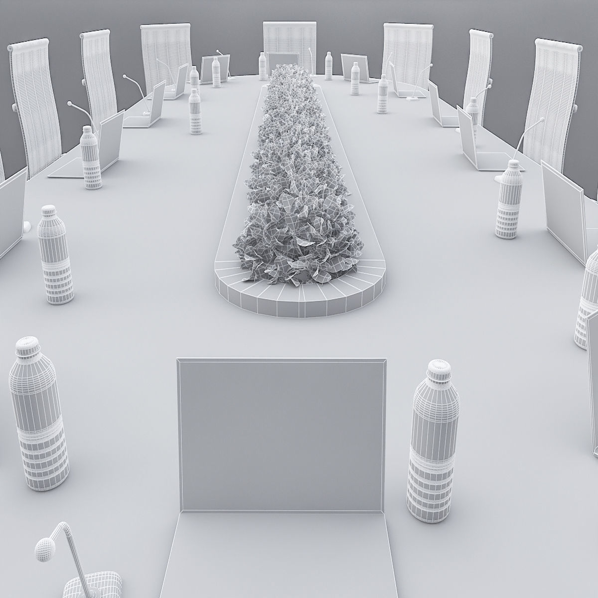 Meeting Table 3D Model 02 Low-poly 3D model_4