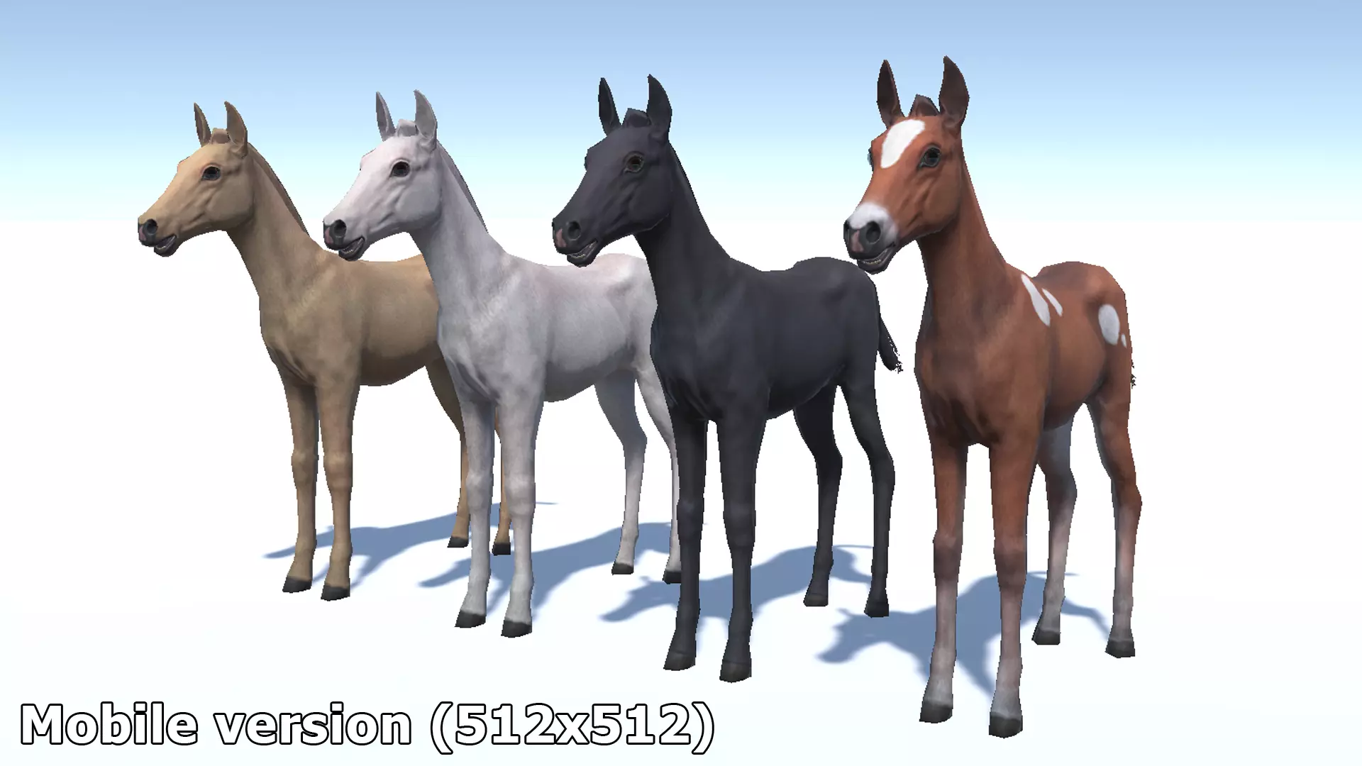 Horse - Foal Low-poly 3D model_13