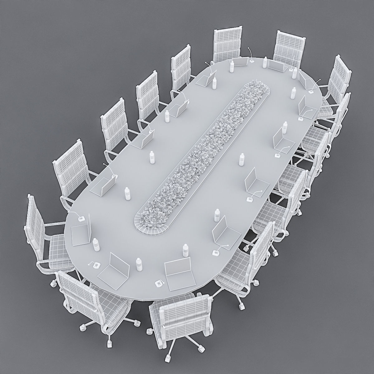 Meeting Table 3D Model 04 Low-poly 3D model_6