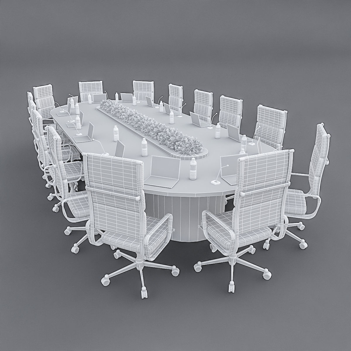Meeting Table 3D Model 04 Low-poly 3D model_4