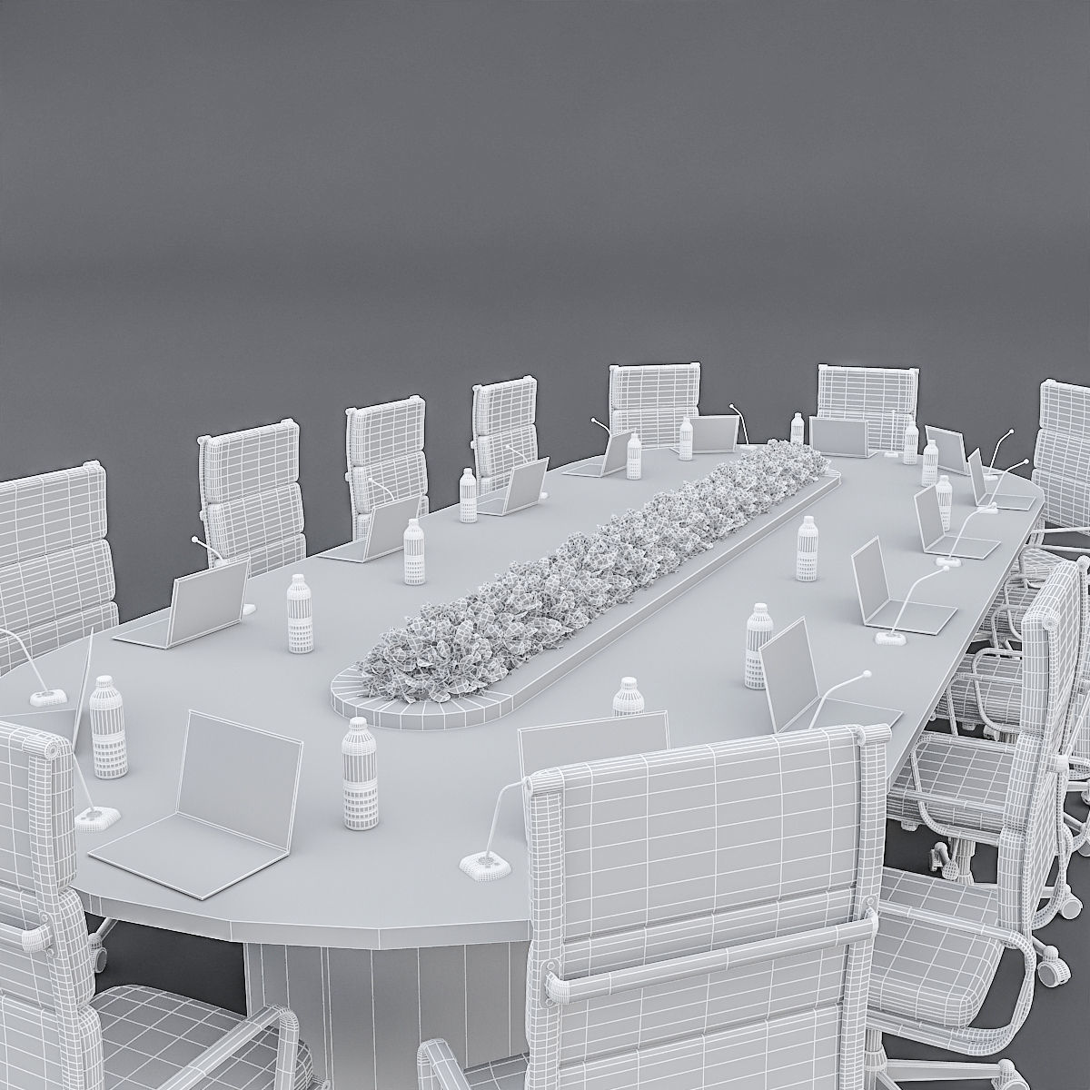 Meeting Table 3D Model 04 Low-poly 3D model_7