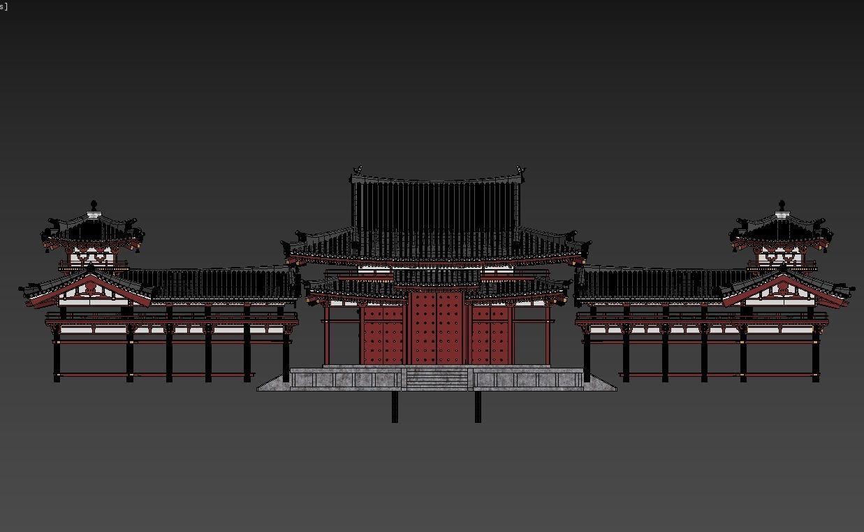 Byodo-In Japanese Temple 3D model_10