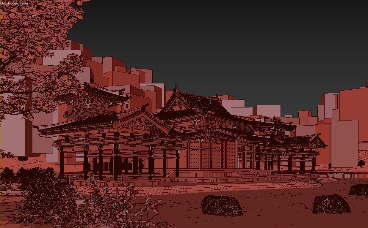 Byodo-In Japanese Temple 3D model_28