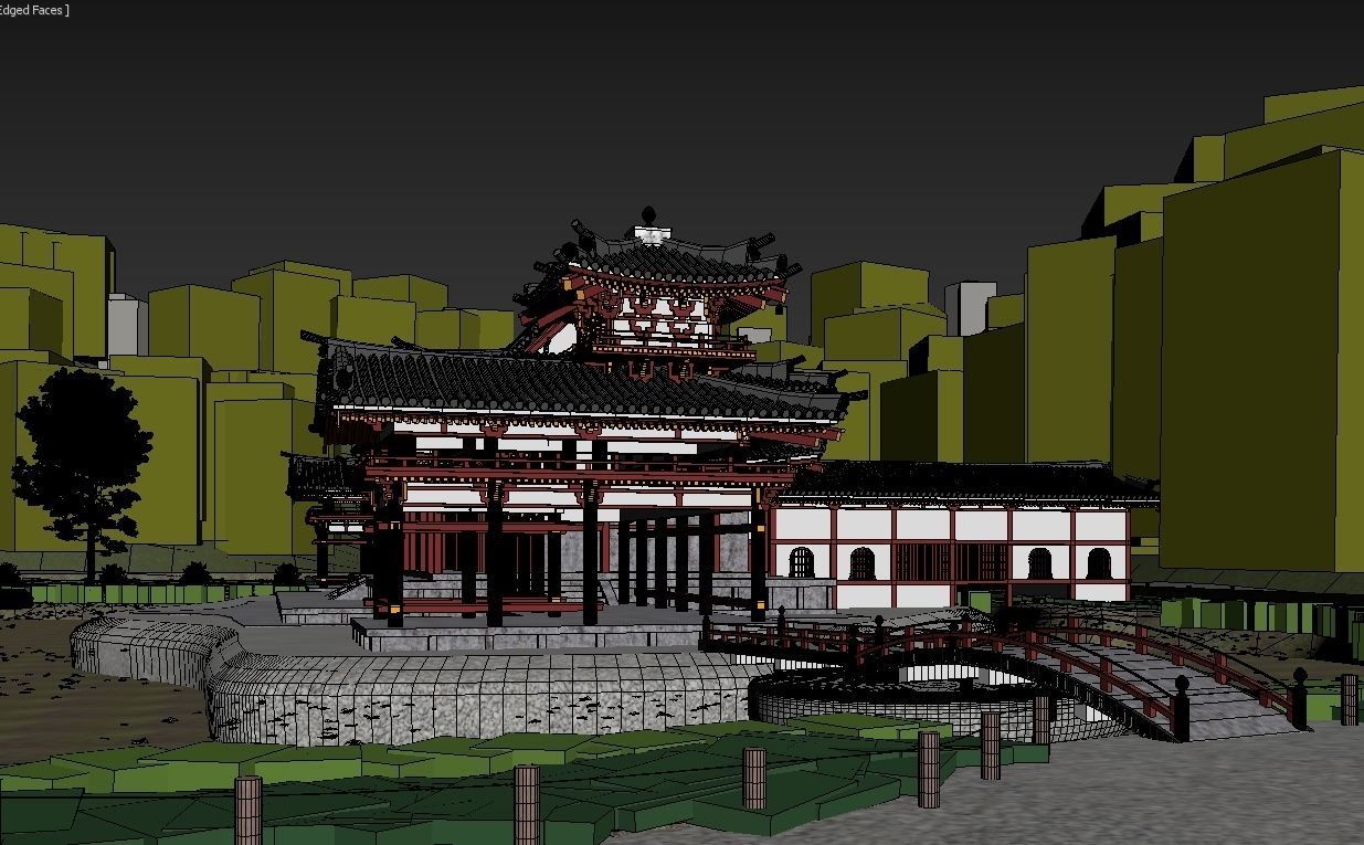 Byodo-In Japanese Temple 3D model_21
