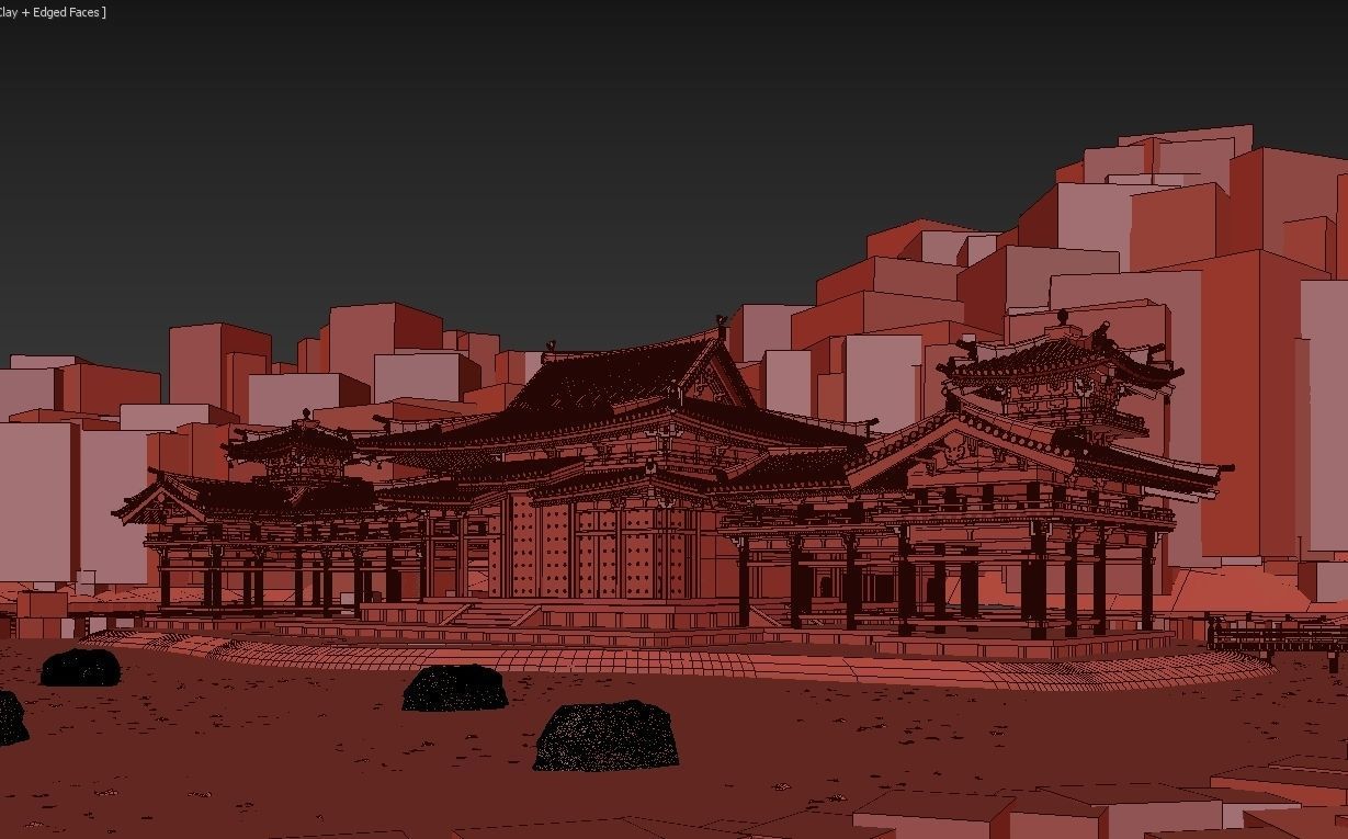 Byodo-In Japanese Temple 3D model_24