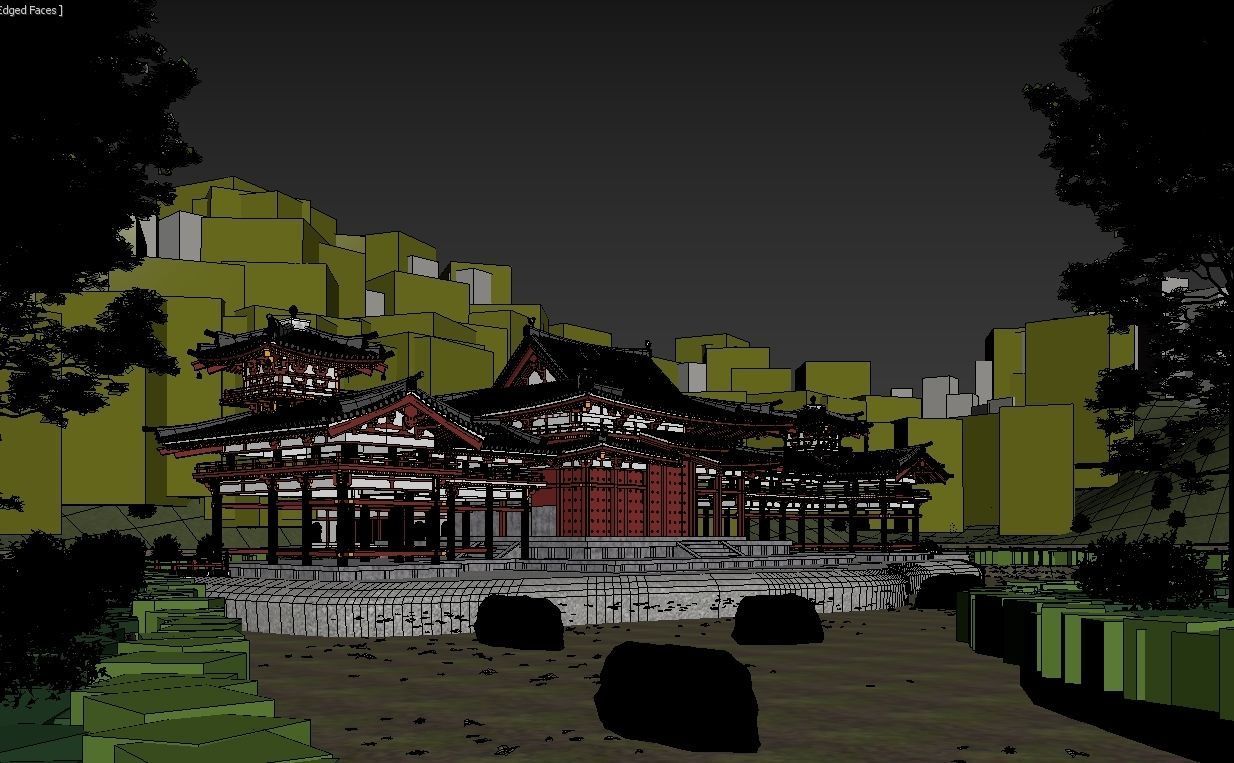 Byodo-In Japanese Temple 3D model_9